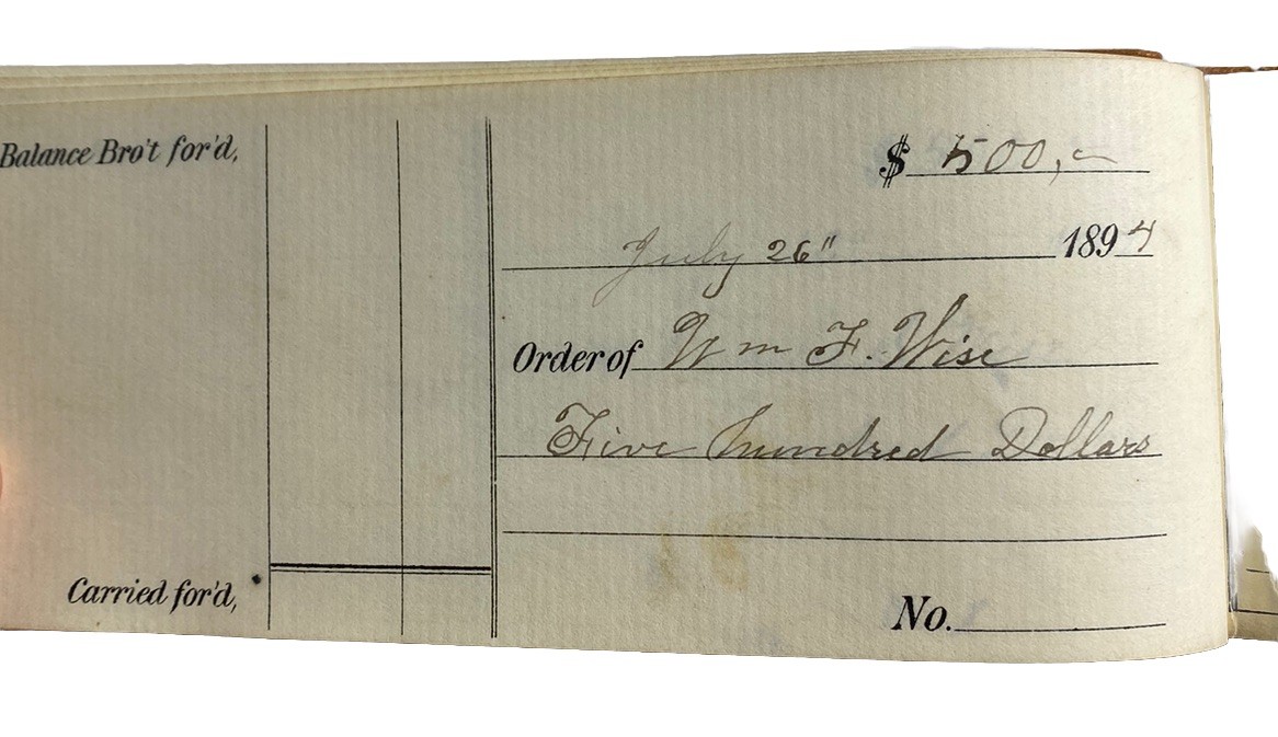 Antique 1890s Balanced Checkbook Antique 1890s Balanced Checkbook