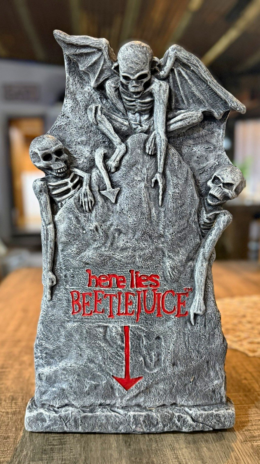 Vintage Beetlejuice Here Lies Tombstone Warner Bros. Halloween Decor