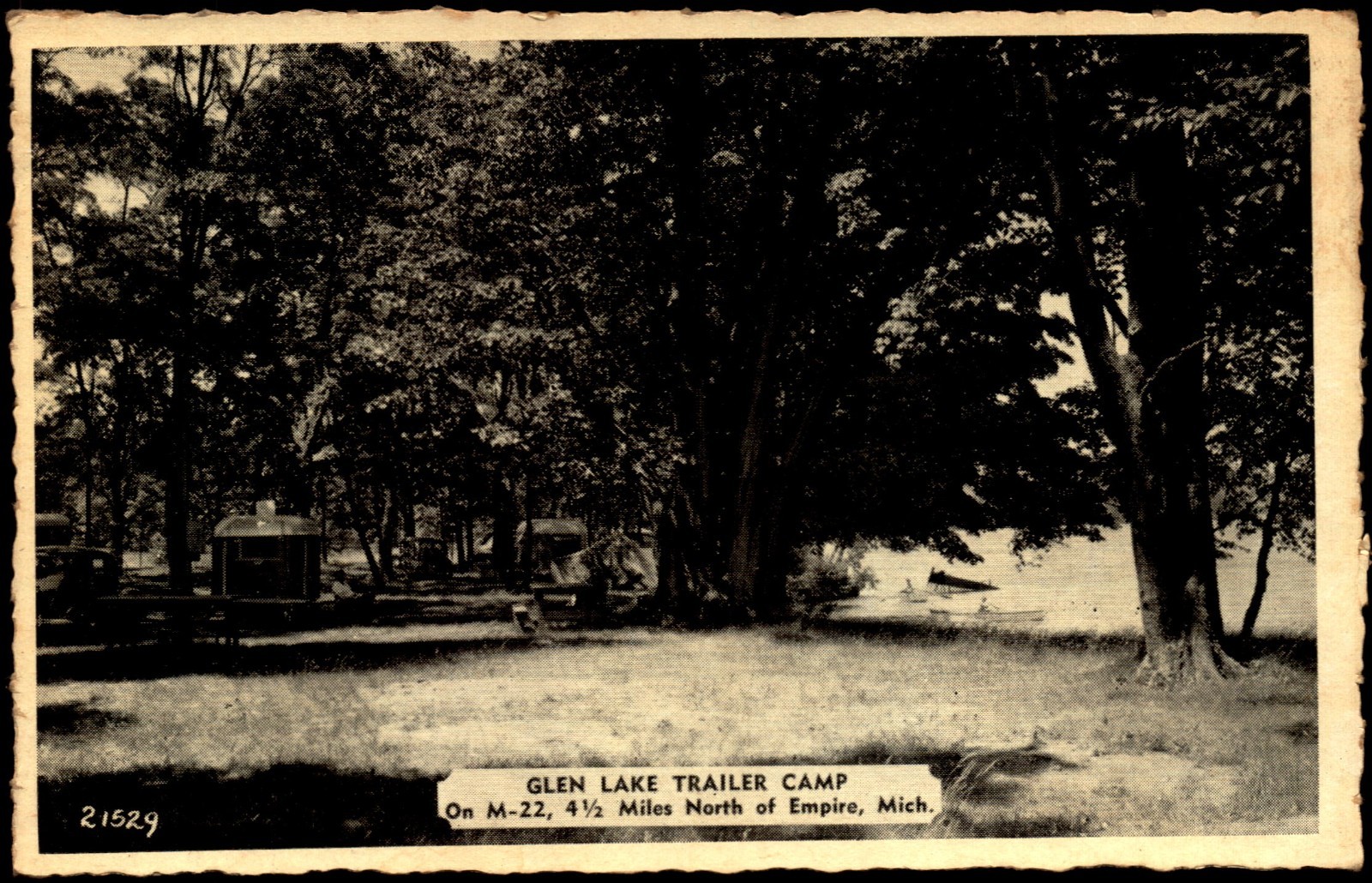 Postcard MI Empire Michigan Glen Lake Trailer Camp c1940s E23