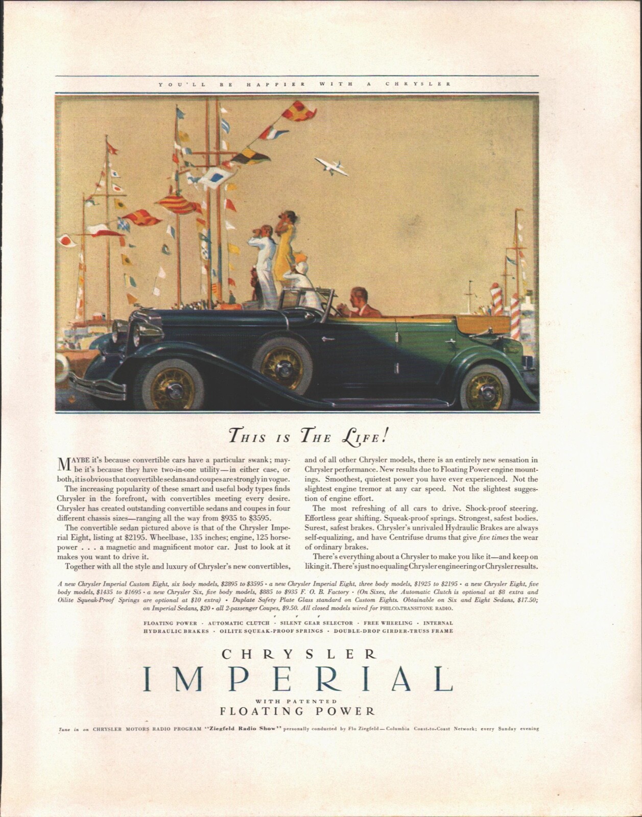 1932 CHRYSLER IMPERIAL CAR automobile magazine advertisement CONVERTIBLE SEDAN 1932 CHRYSLER IMPERIAL CAR automobile magazine advertisement CONVERTIBLE SEDAN