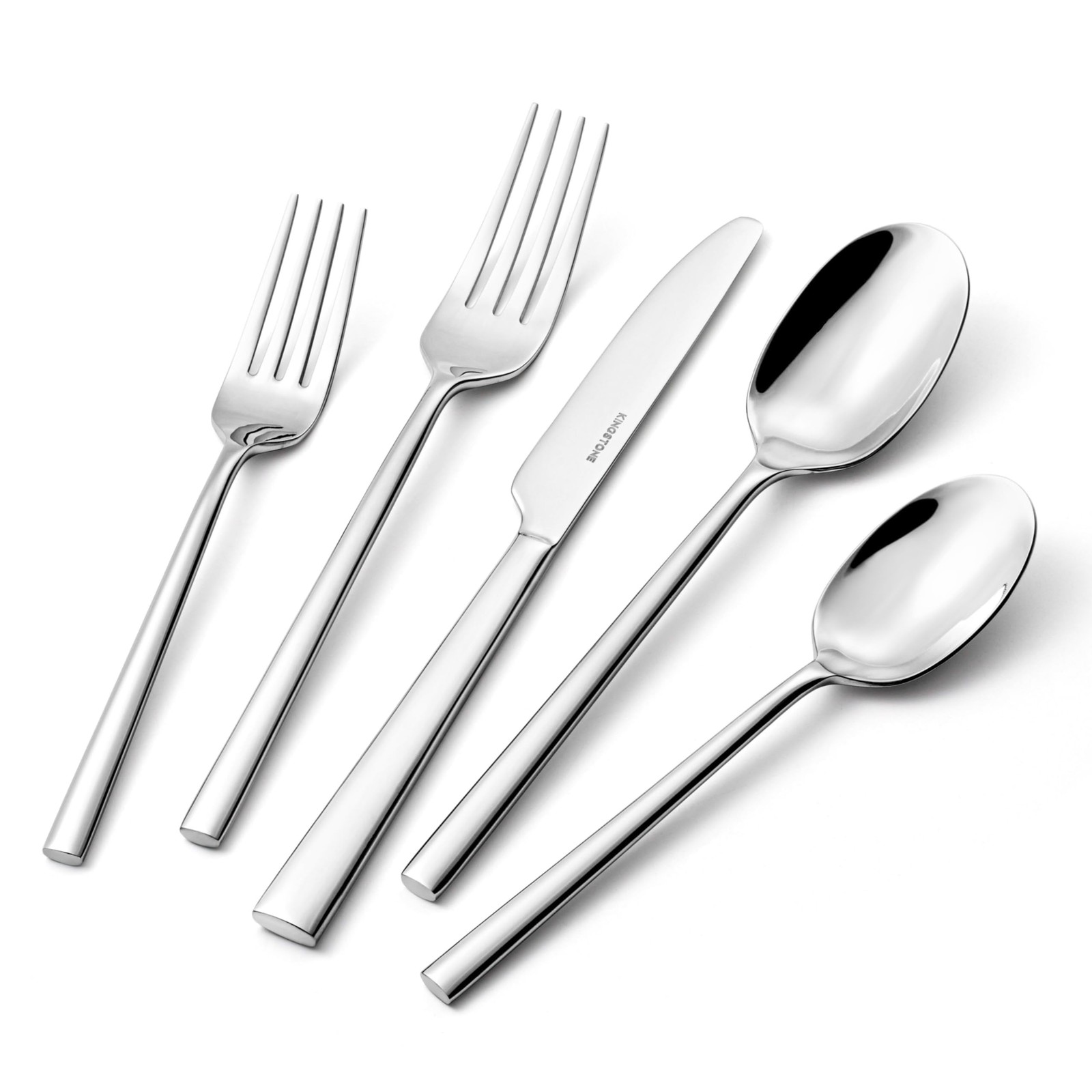 KINGSTONE Silverware Set, 40-Piece Forged Flatware Cutlery Set Premium Stainl... KINGSTONE Silverware Set, 40-Piece Forged Flatware Cutlery Set Premium Stainl...