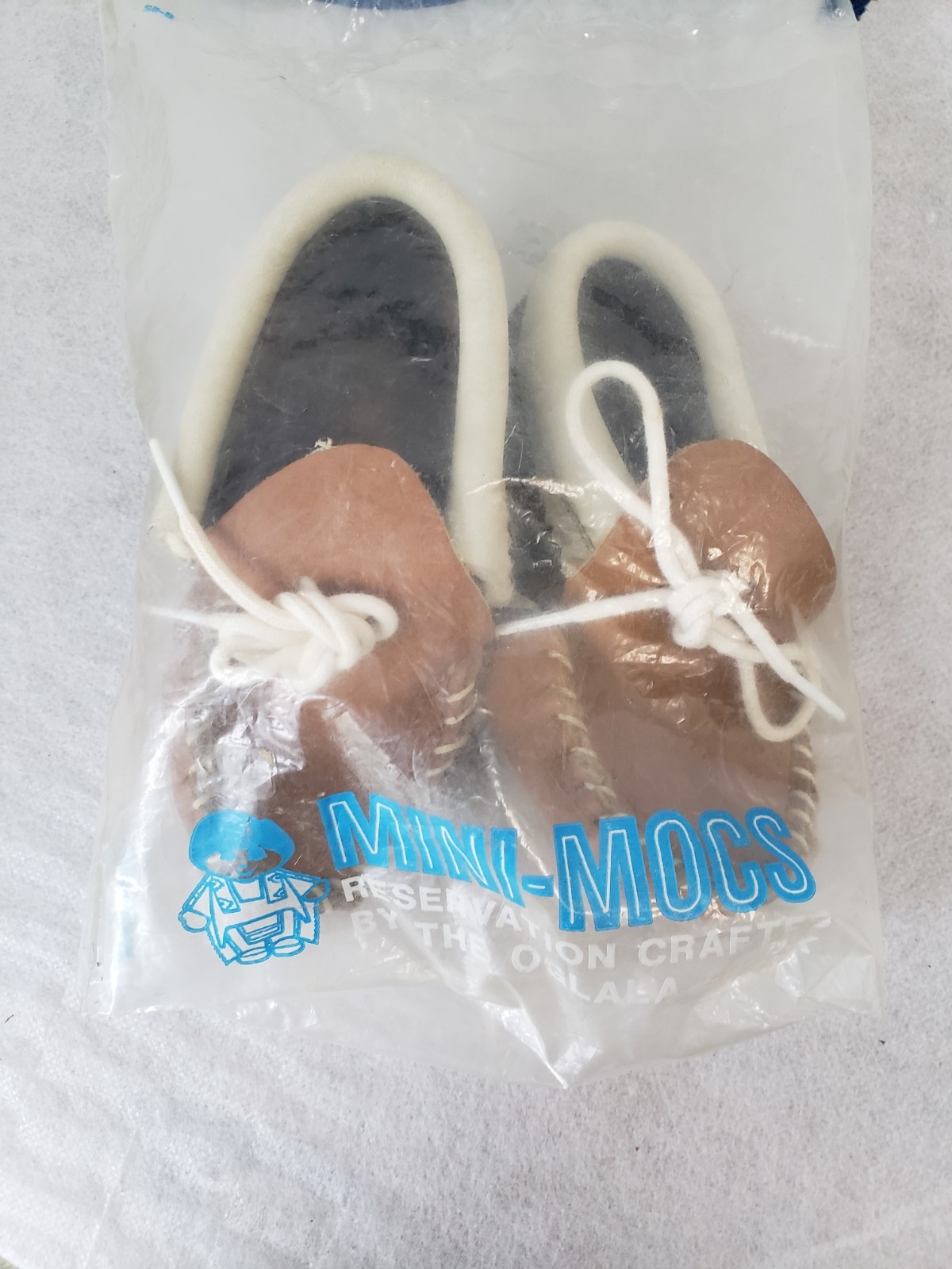 VTG NEW Mini-Moc's Reservation Crafted Mocassins by Oglala Sioux w/Original Bag VTG NEW Mini-Moc's Reservation Crafted Mocassins by Oglala Sioux w/Original Bag
