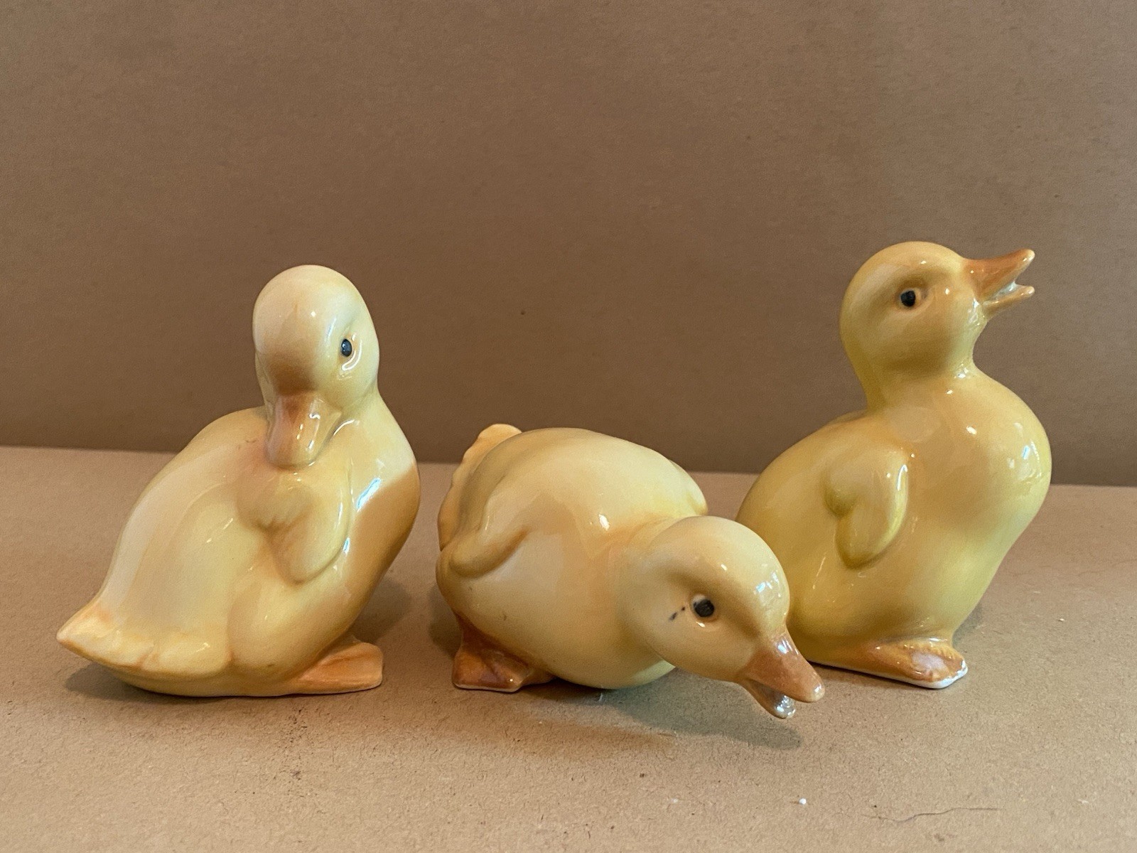 Vintage OTAGIRI Japan Yellow Ceramic Duck Figurines Set of 3 Ducklings MCM Vintage OTAGIRI Japan Yellow Ceramic Duck Figurines Set of 3 Ducklings MCM