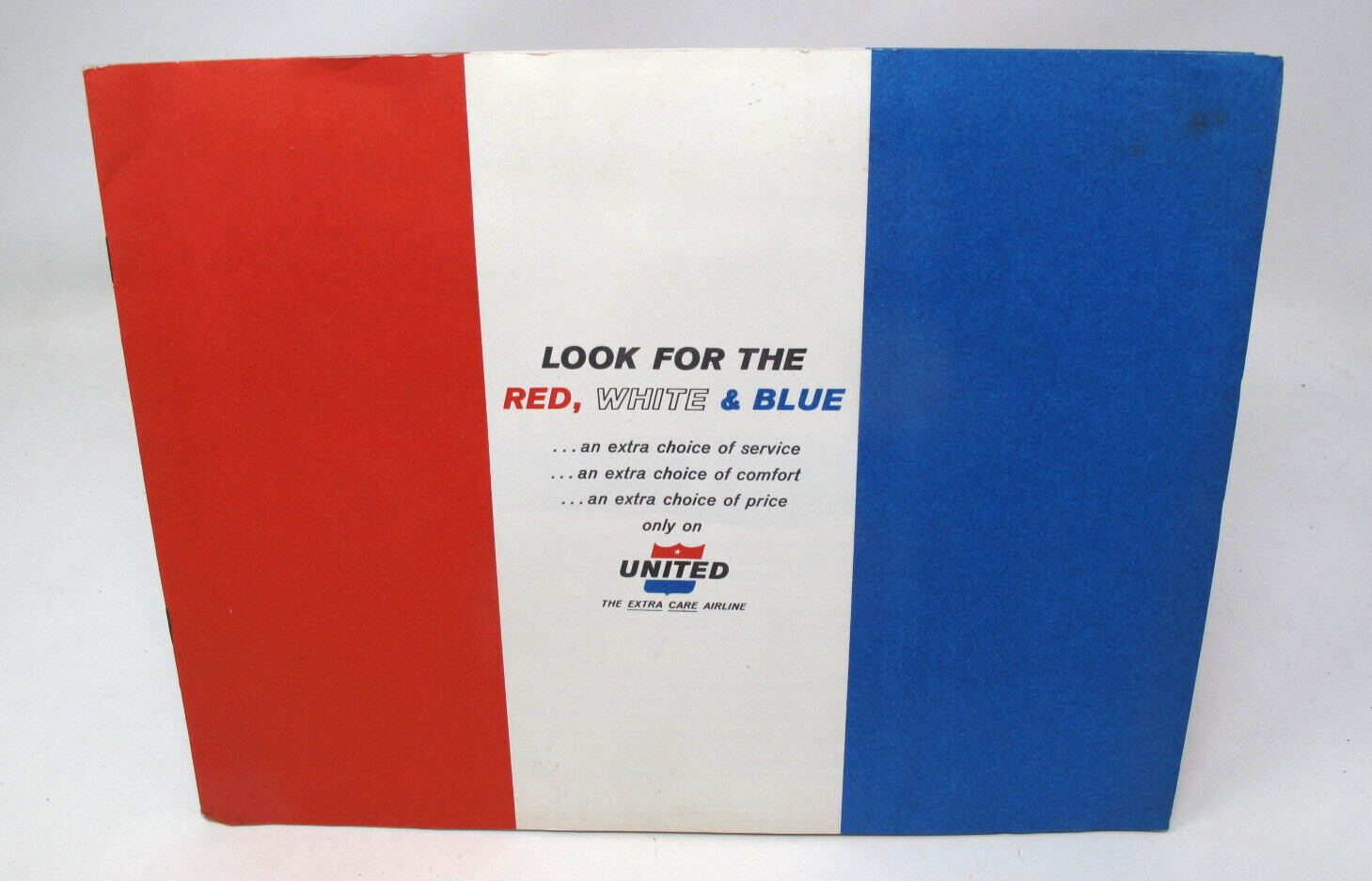 1960\'s United Airlines Red White Blue First Class Standard Coach Kids Free Book