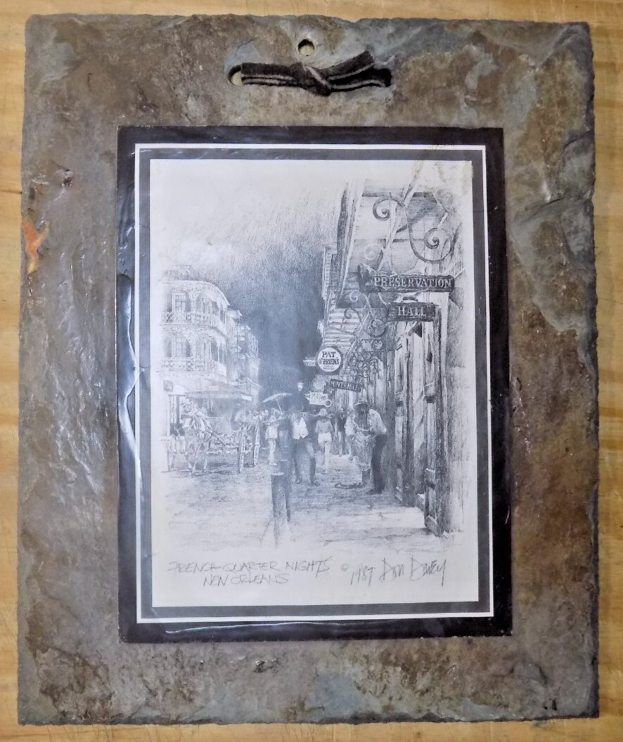 NEW ORLEANS Collectible Hanging SLATE French Quarter 1987 DON DEWEY