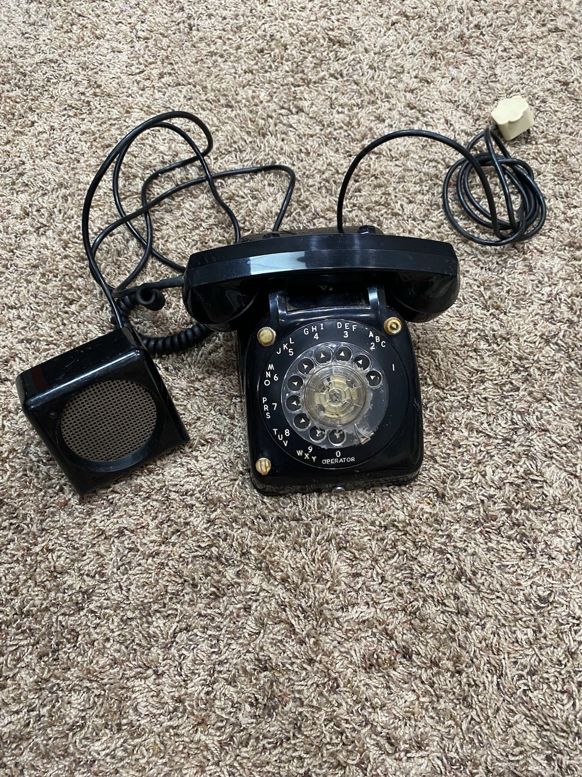 Antique Monophone Rotary Telephone Speakerphone black  UNTESTED