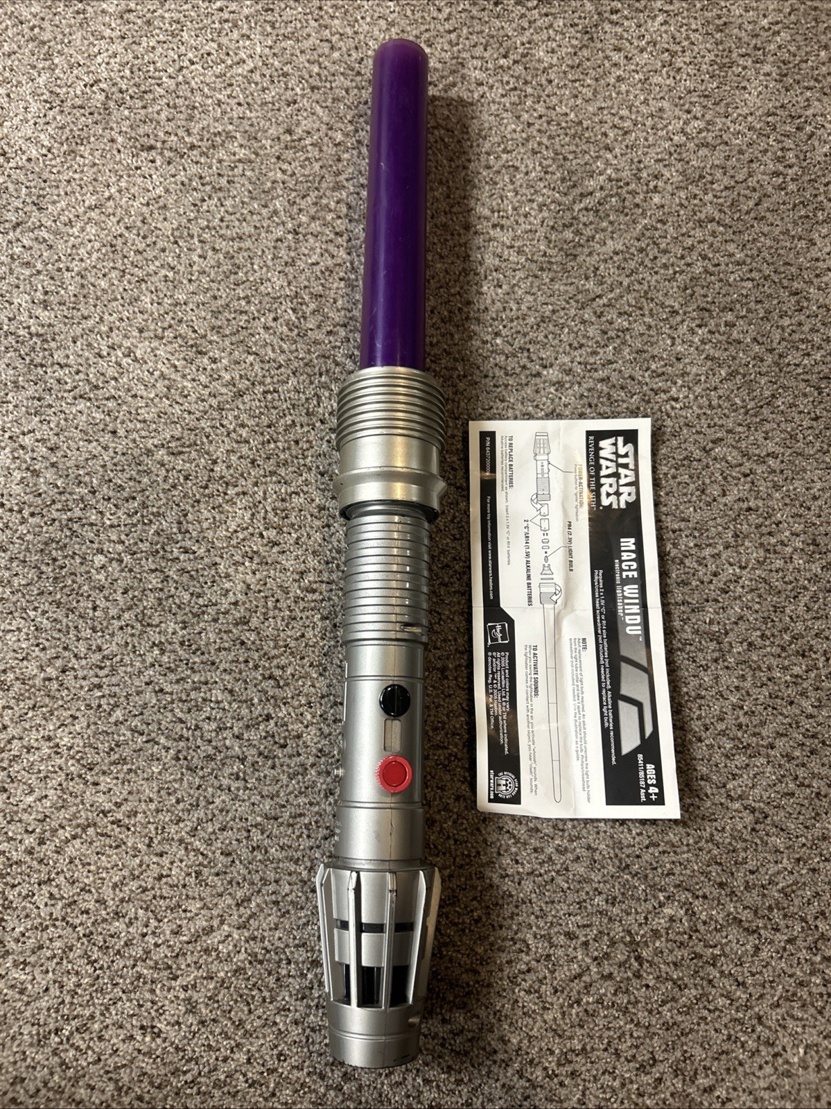 2002 Vintage Hasbro Star Wars Mace Windu Electronic Purple Lightsaber WORKS 2002 Vintage Hasbro Star Wars Mace Windu Electronic Purple Lightsaber WORKS