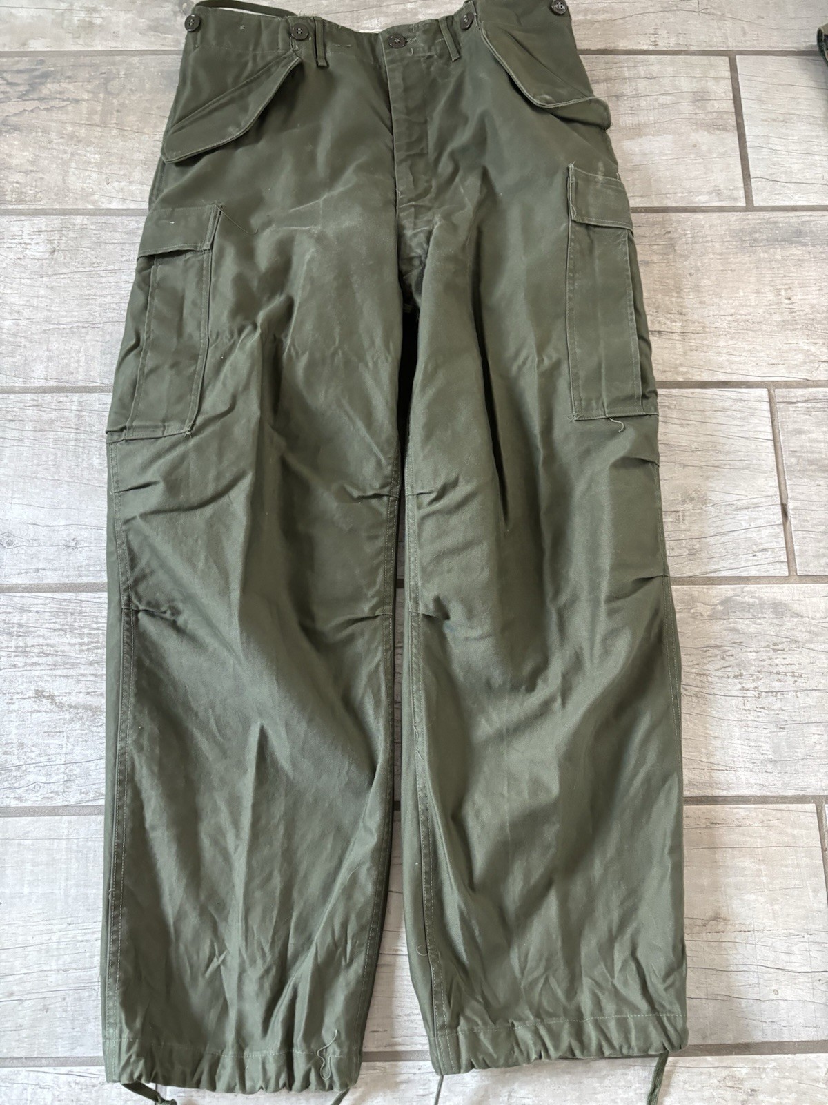 Korea War Period US Army OD Green Cotton M-1951 Field Trousers, Regular-Medium Korea War Period US Army OD Green Cotton M-1951 Field Trousers, Regular-Medium