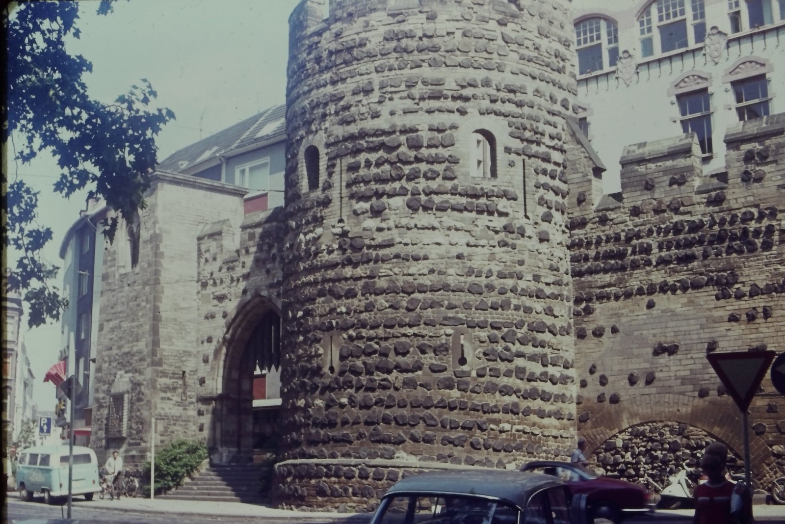 c1960's Agfachrome 35mm Slide, Medieval Stone Tower City Wall Germany European c1960's Agfachrome 35mm Slide, Medieval Stone Tower City Wall Germany European