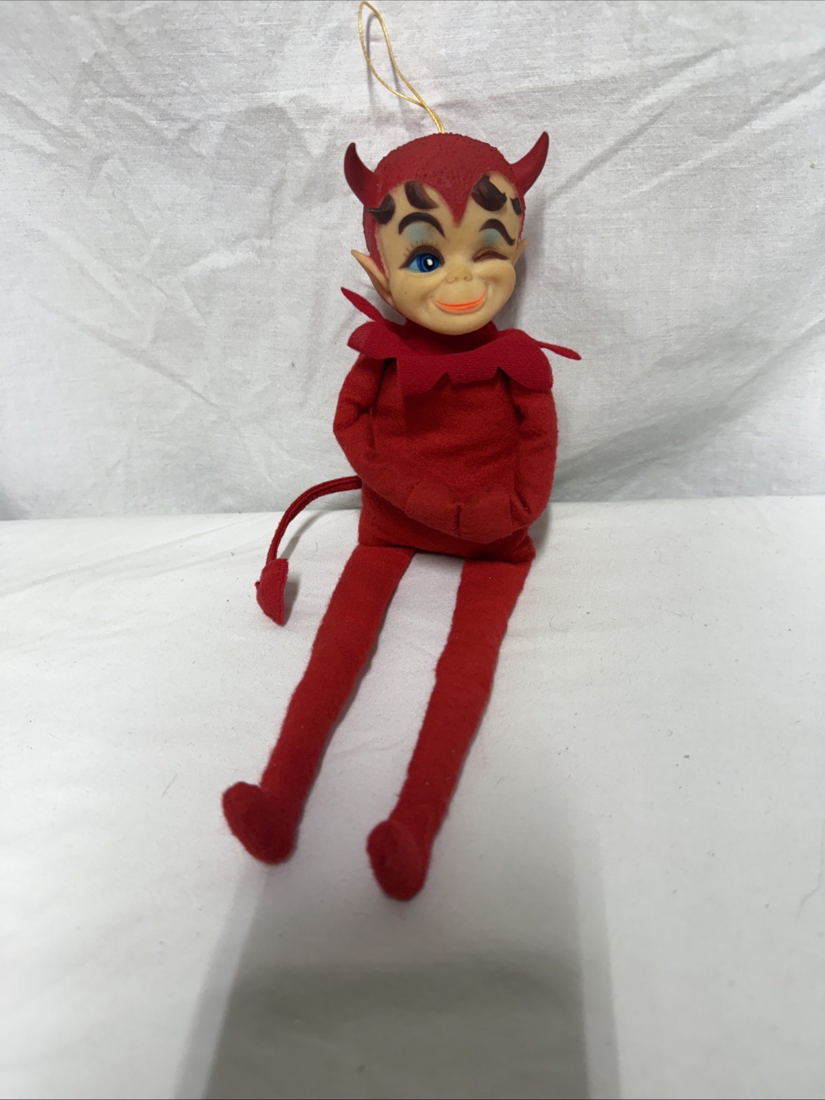 Vintage 1968 KAMAR Knee Hugger Winking RED DEVIL, Sitting or Hanging Design Vintage 1968 KAMAR Knee Hugger Winking RED DEVIL, Sitting or Hanging Design