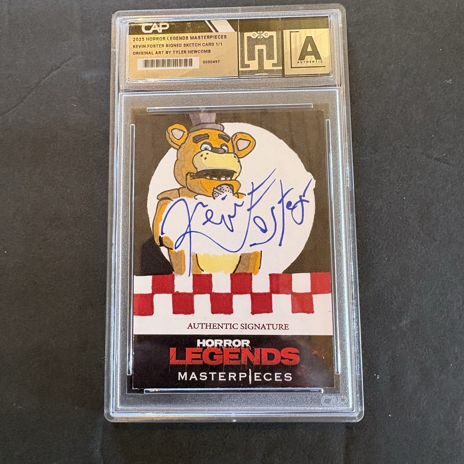2025 Horror Legends Masterpieces Kevin Foster 1/1 Signed Sketch Card Five Nights