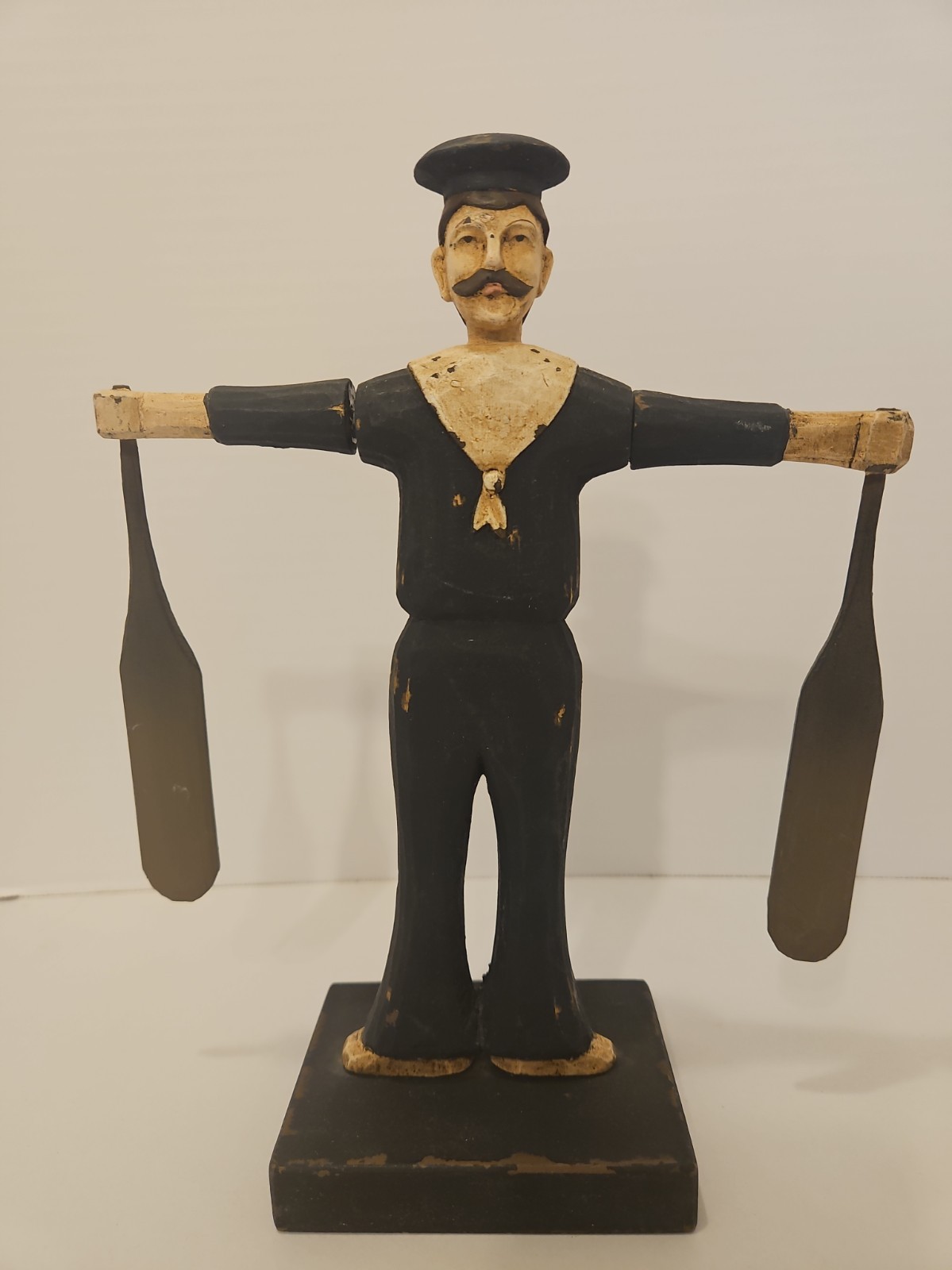 Vtg Carved & Painted Nantucket Sailor Men Whirligig