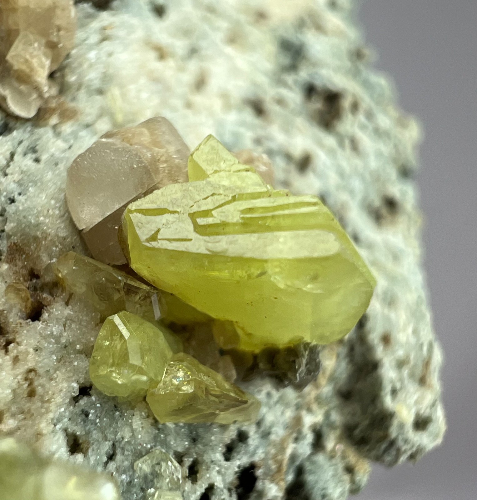 49 GM Green Sphene Crystals On Matrix From KPK Pakistan r-1 49 GM Green Sphene Crystals On Matrix From KPK Pakistan r-1