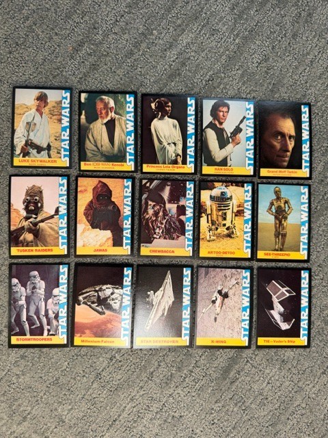 Vintage 1977 Star Wars Wonder Bread Set (15 cards) w/o Vader card Nice centered