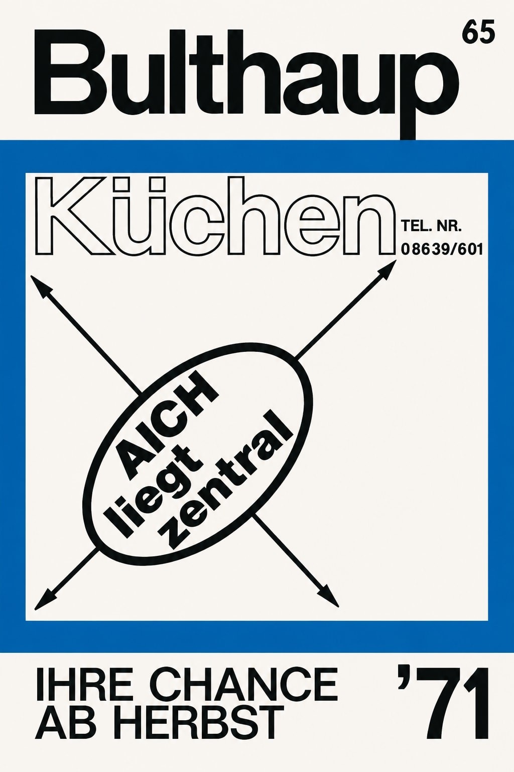 Bulthaup Küchen 1971 Poster - 24x36” Print 🇩🇪 Retro Design 📅 200gsm Paper🗞️