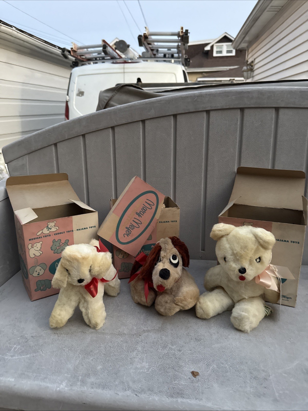Set Of 3  Mary Meyer Townshend Vt. 1950s Original Box. Boxes Rough Shape