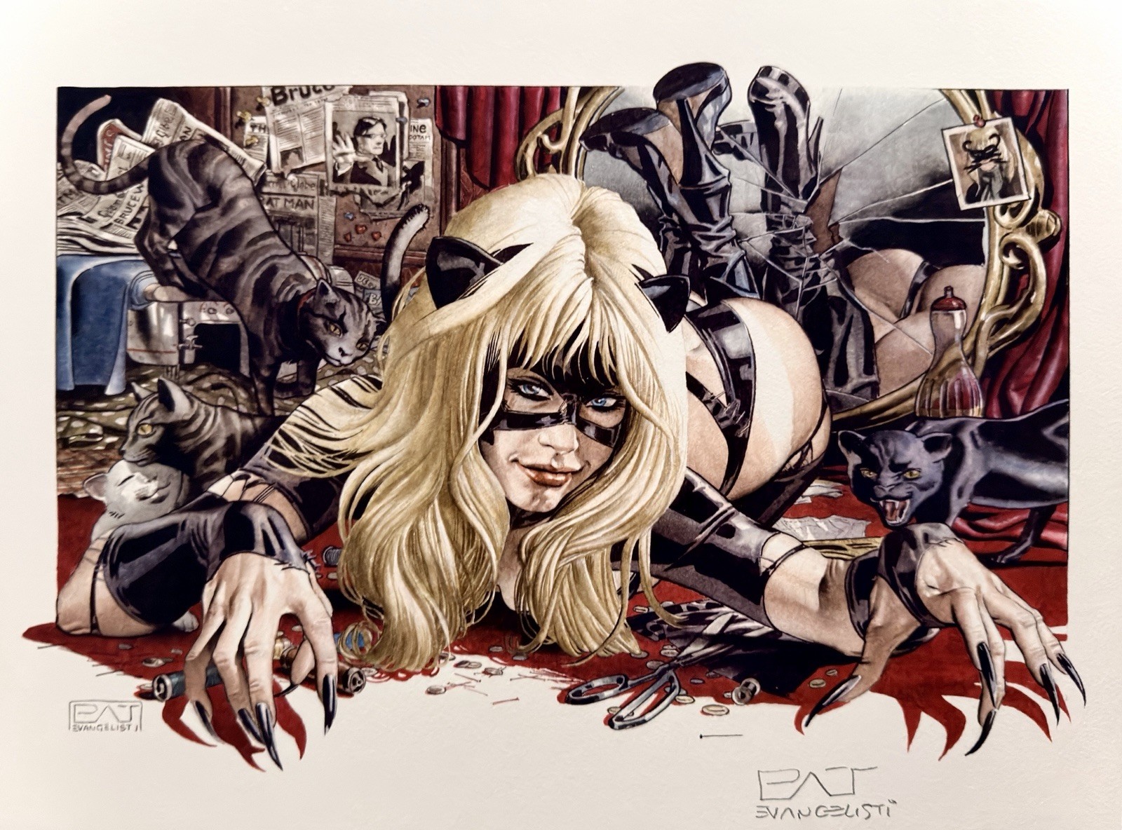 Catwoman - Pat Evangelisti Museum-Quality Hand-Signed 9x13 Art Print LE 100 +COA