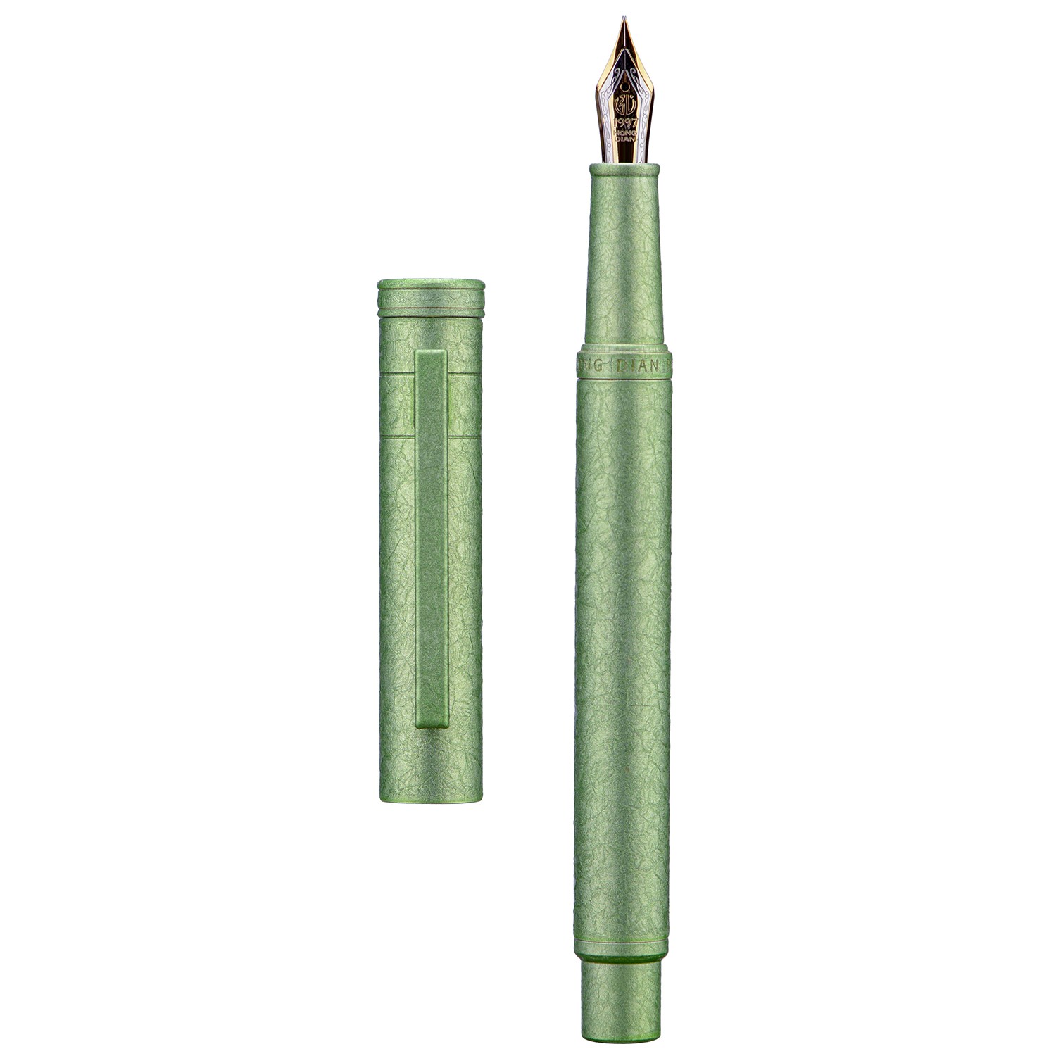 Hongdian 1850 Forest Fountain Pen EF/F/M/Bent Nib, Lake Blue Ice Flower Gift Pen