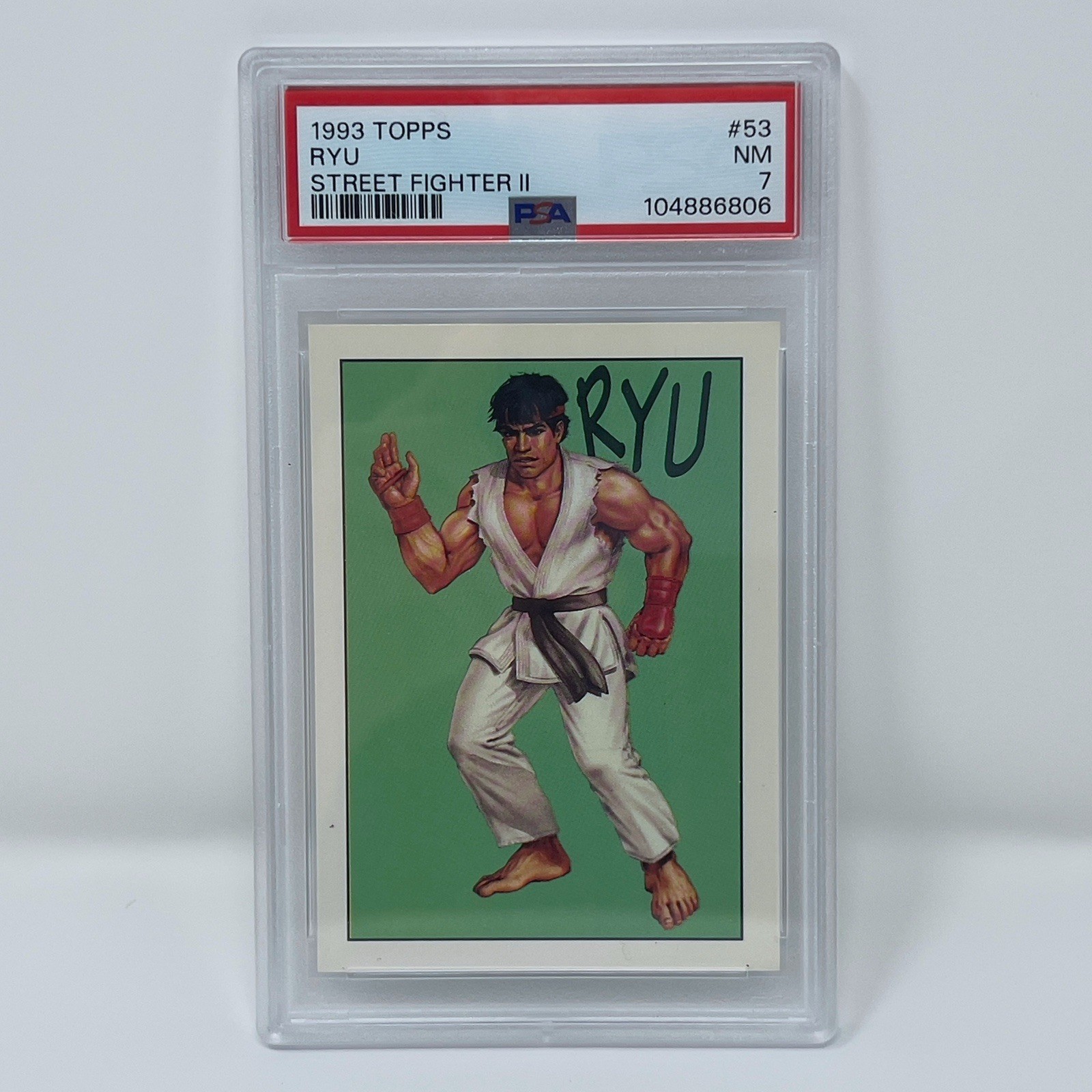 1993 Topps Street Fighter II Ryu #53 PSA NM 7 1993 Topps Street Fighter II Ryu #53 PSA NM 7