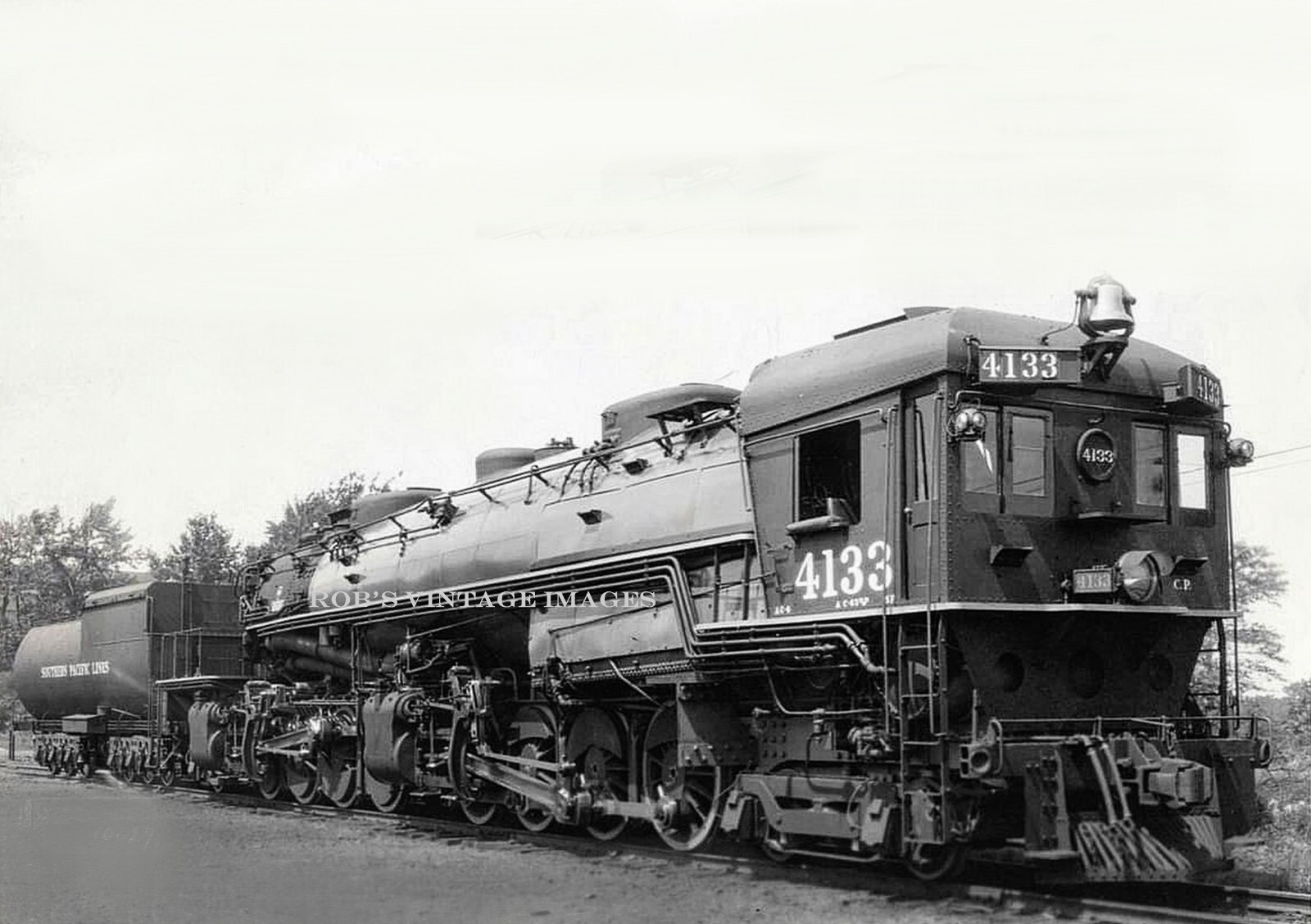 Southern Pacific Railroad Cab Forward Steam Locomotive 4133 Train photo 8.5x11SP