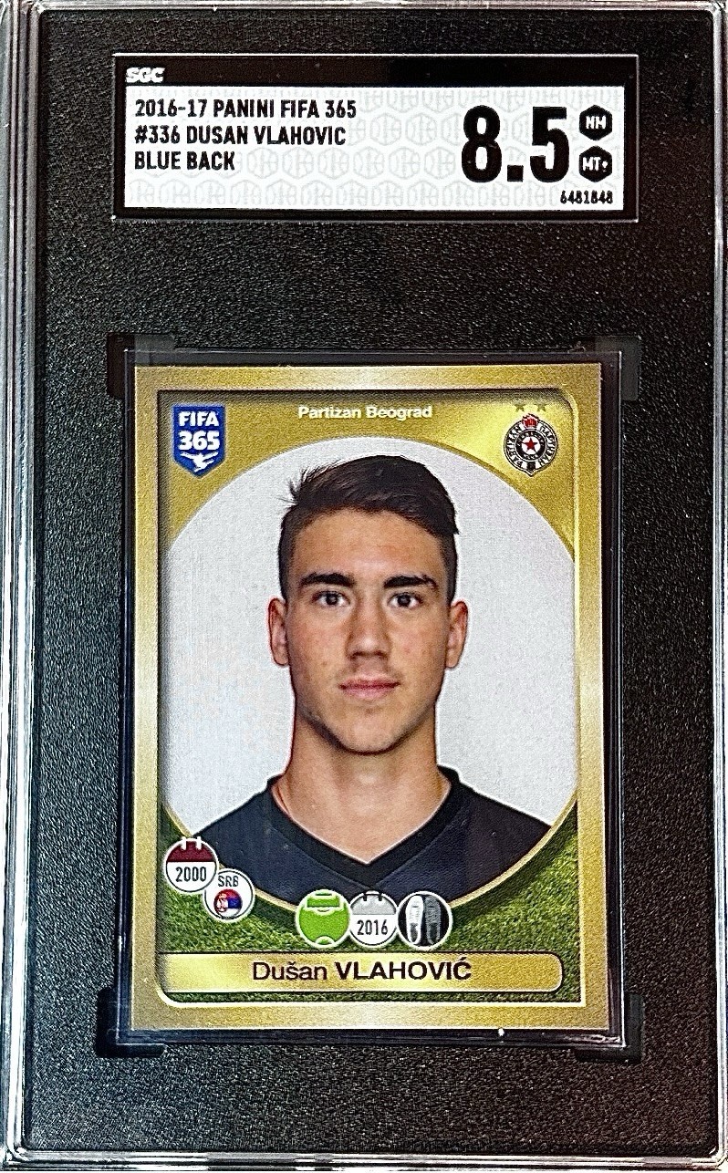 2016-17 PANINI FIFA 365 BLUE BACK #336 DUSAN VLAHOVIC SGC 8.5 RC ROOKIE 2016-17 PANINI FIFA 365 BLUE BACK #336 DUSAN VLAHOVIC SGC 8.5 RC ROOKIE