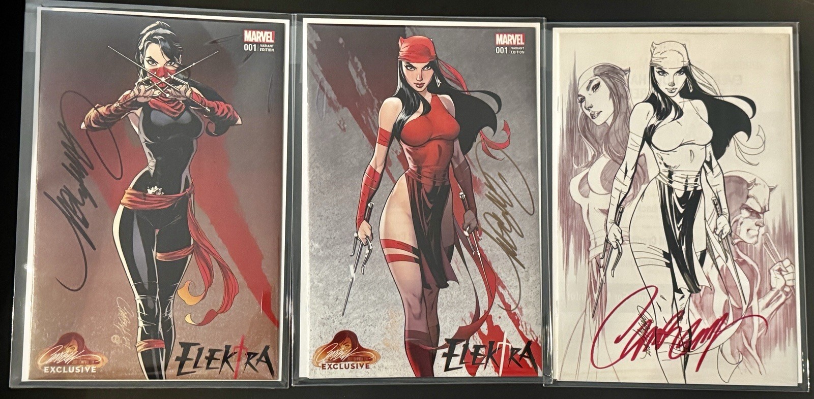 Elektra 1 (2017)🔥J Scott Campbell Exclusive🔥⚔️Signed Cover A-C⚔️NM/NM+⚔️Marvel