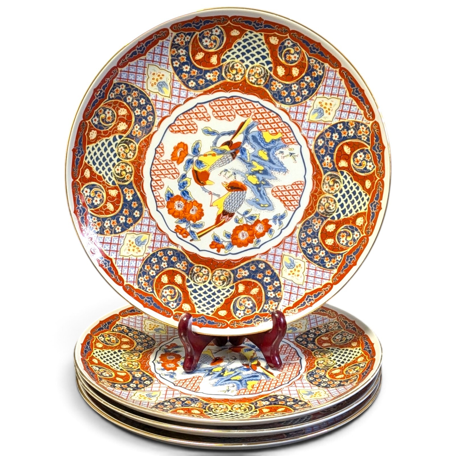 SET OF 4 Arita Ware Vintage Arita Yaki plate TOWAEN Decorative Dish 10\