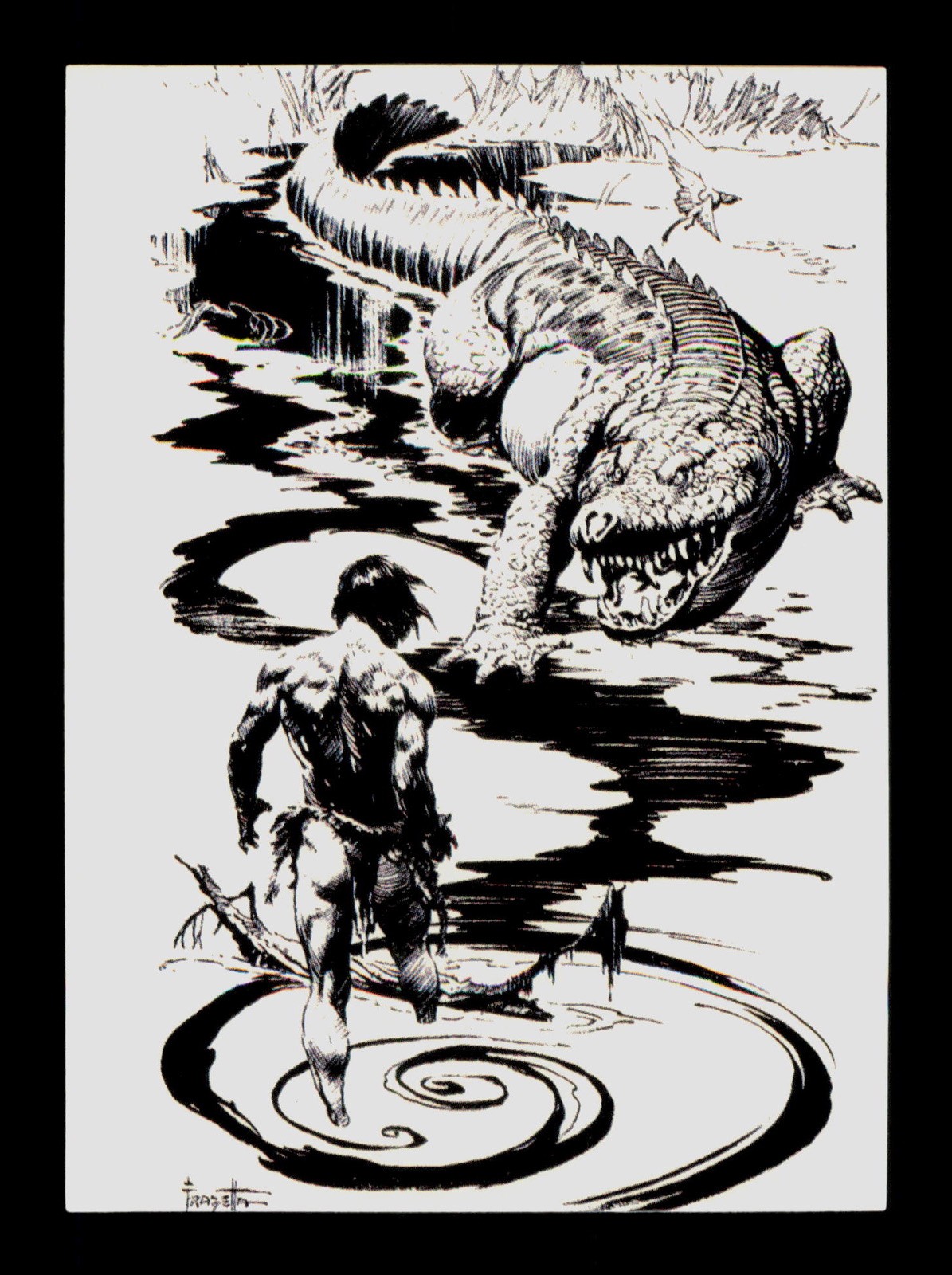 Tarzan Against the Giant Alligator 4 Frazetta II 1993 Trading Card TC Tarzan Against the Giant Alligator 4 Frazetta II 1993 Trading Card TC