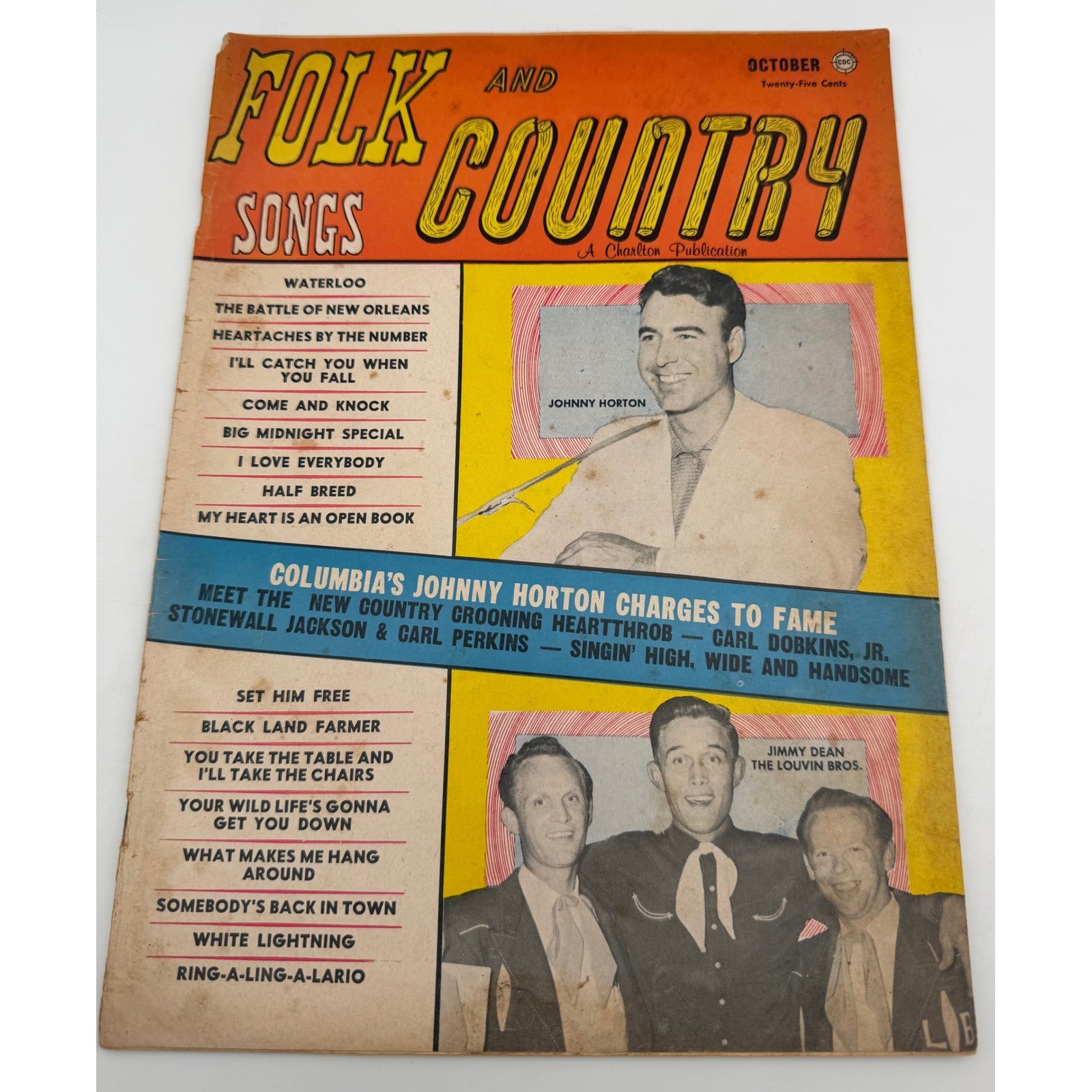 Vintage Folk and Country Songs Magazine October 1959 Johnny Horton Jimmy Dean