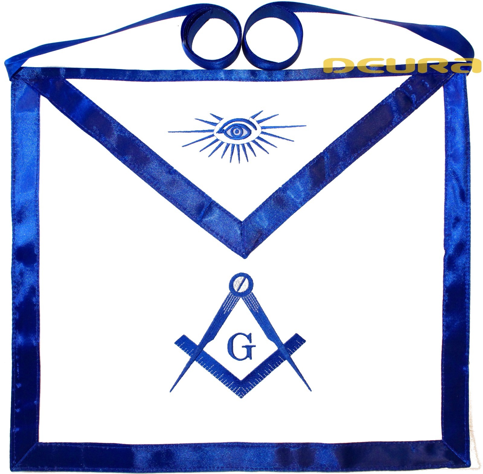 Blue Lodge Masonic Cotton Apron with Square & Compass DMA-1000 Blue Lodge Masonic Cotton Apron with Square & Compass DMA-1000