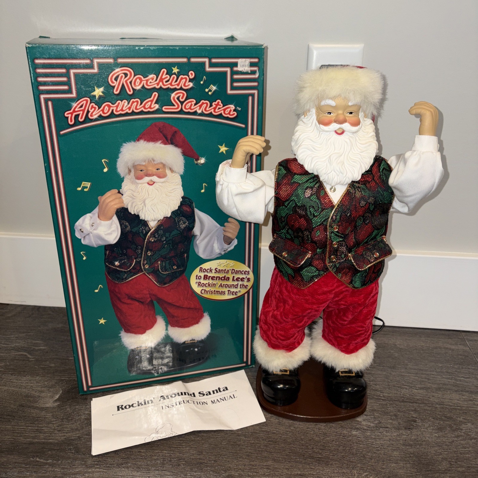 Vtg Santa Rockin Around The Christmas Tree Brenda Lee Dancing 1999 Works Indoor