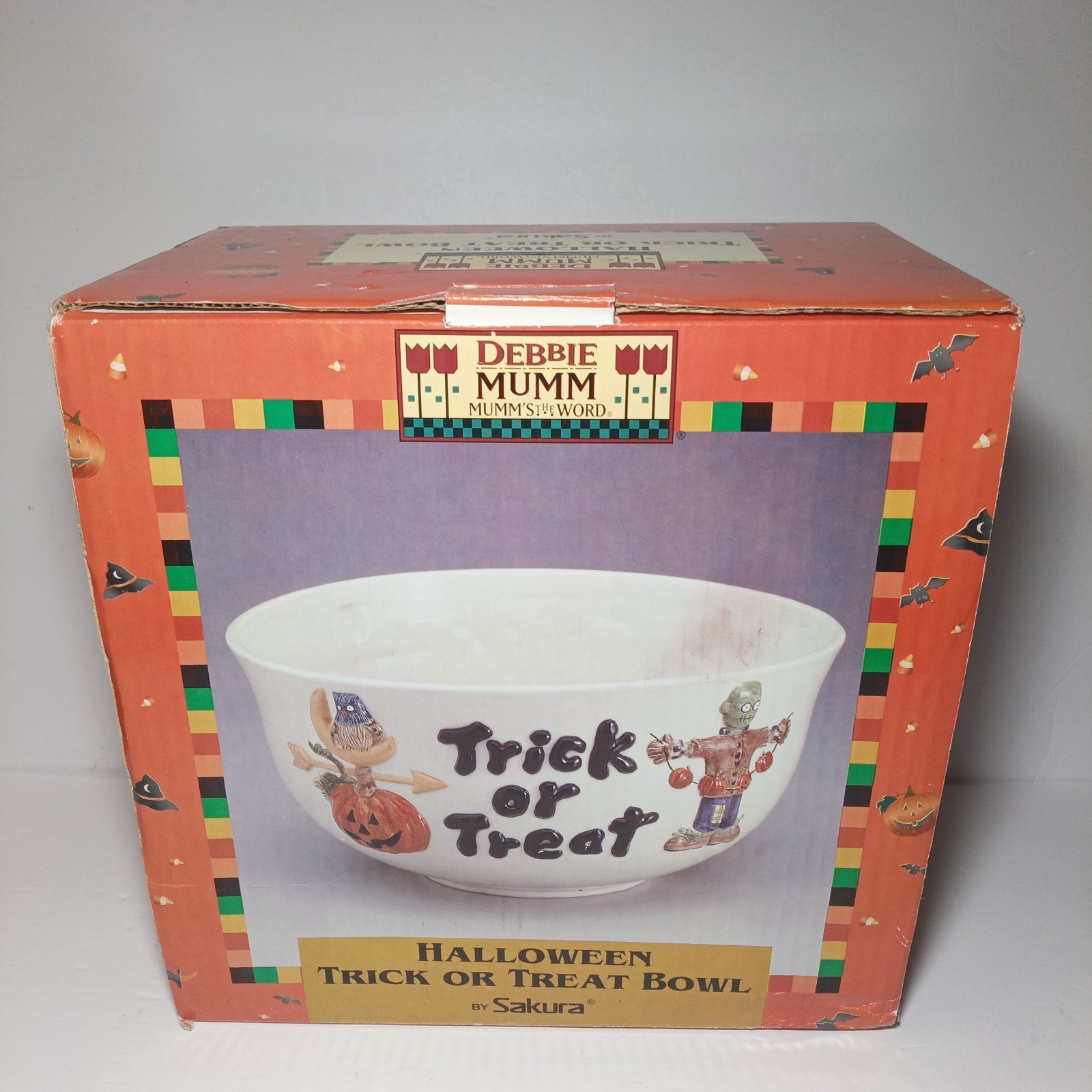 Vtg Debbie Mumm 1998 Sakura HALLOWEEN Trick or Treat Bowl By Oneida Kitchen RARE Vtg Debbie Mumm 1998 Sakura HALLOWEEN Trick or Treat Bowl By Oneida Kitchen RARE