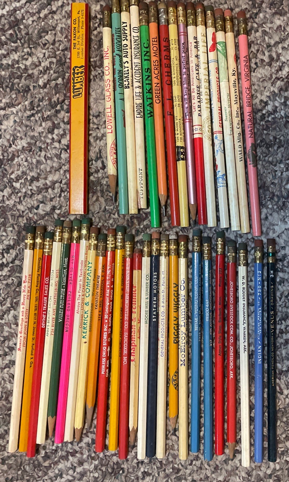 40 Pc Vintage Advertising Pencil Collection 