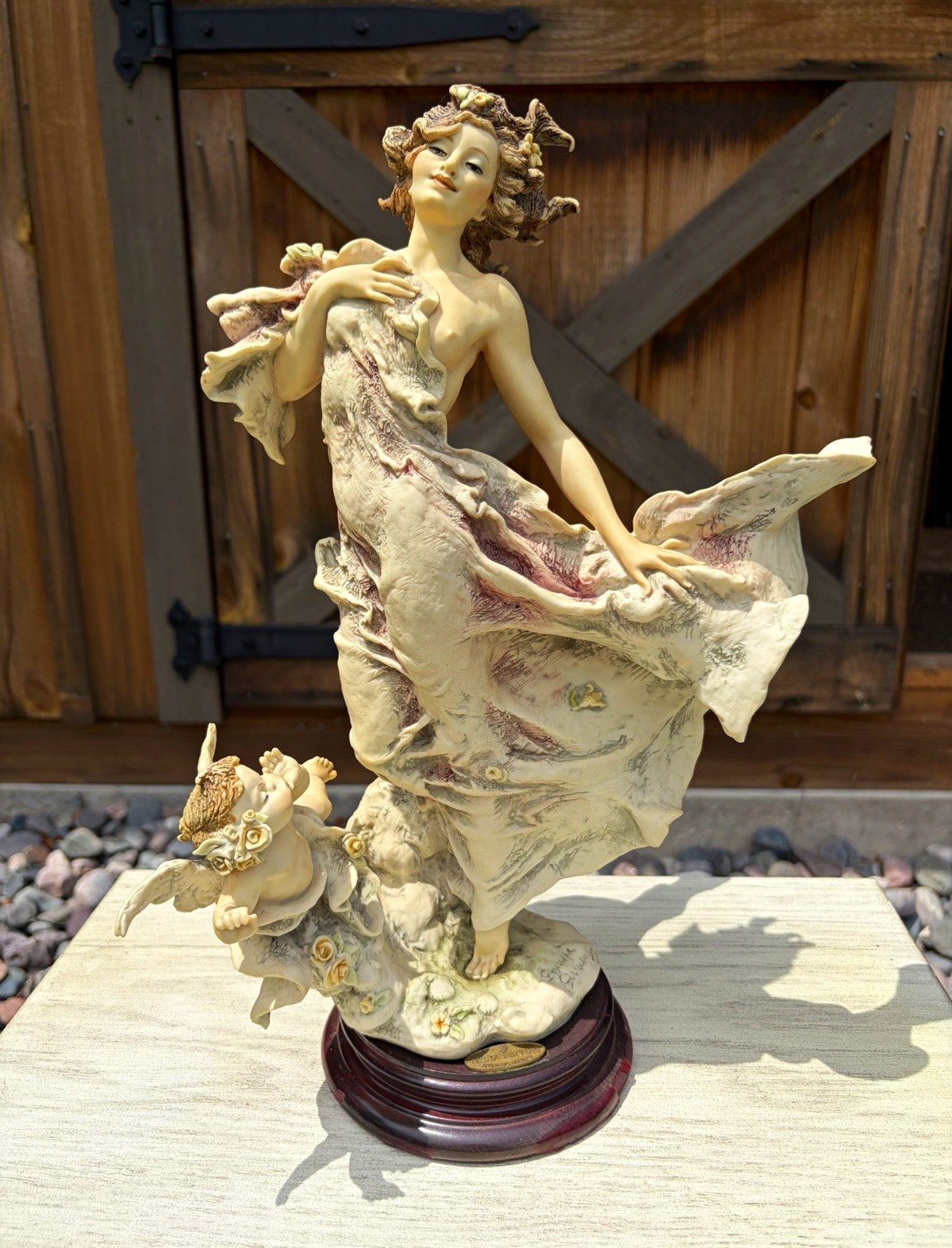 Florence by Giuseppe Armani Hand Painted Signed Porcelain Woman & Cherub 1996 Florence by Giuseppe Armani Hand Painted Signed Porcelain Woman & Cherub 1996