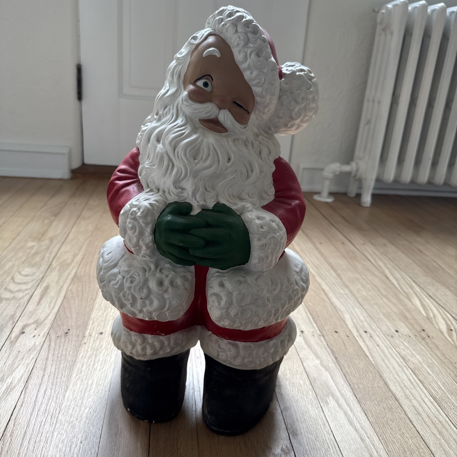 Vintage 70\'s Winking SANTA CLAUS Ceramic Atlantic Mold 20” Christmas Textured