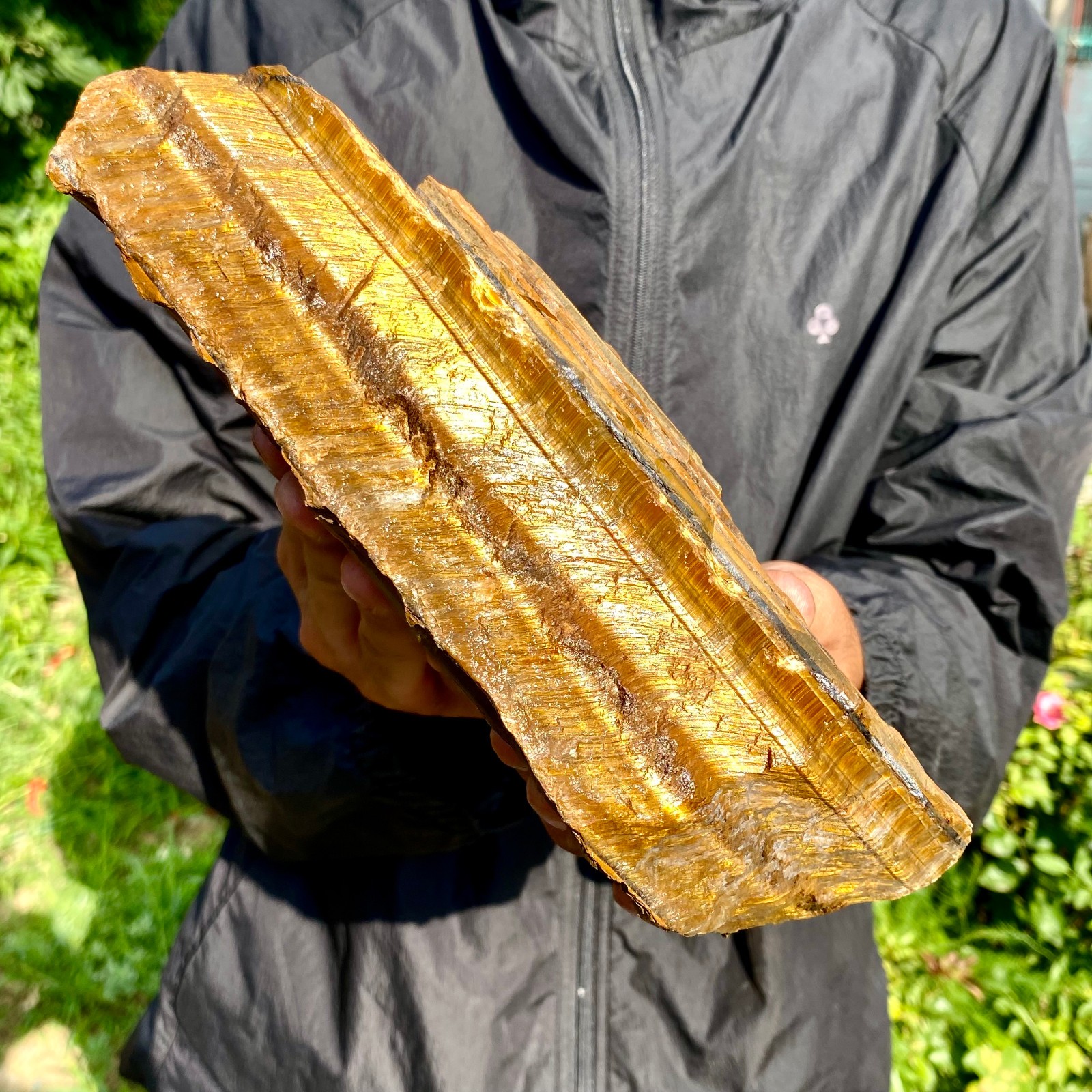 5.15LB Large Golden Tiger'S Eye Rock Quartz Crystal Mineral Specimen Metaphysics