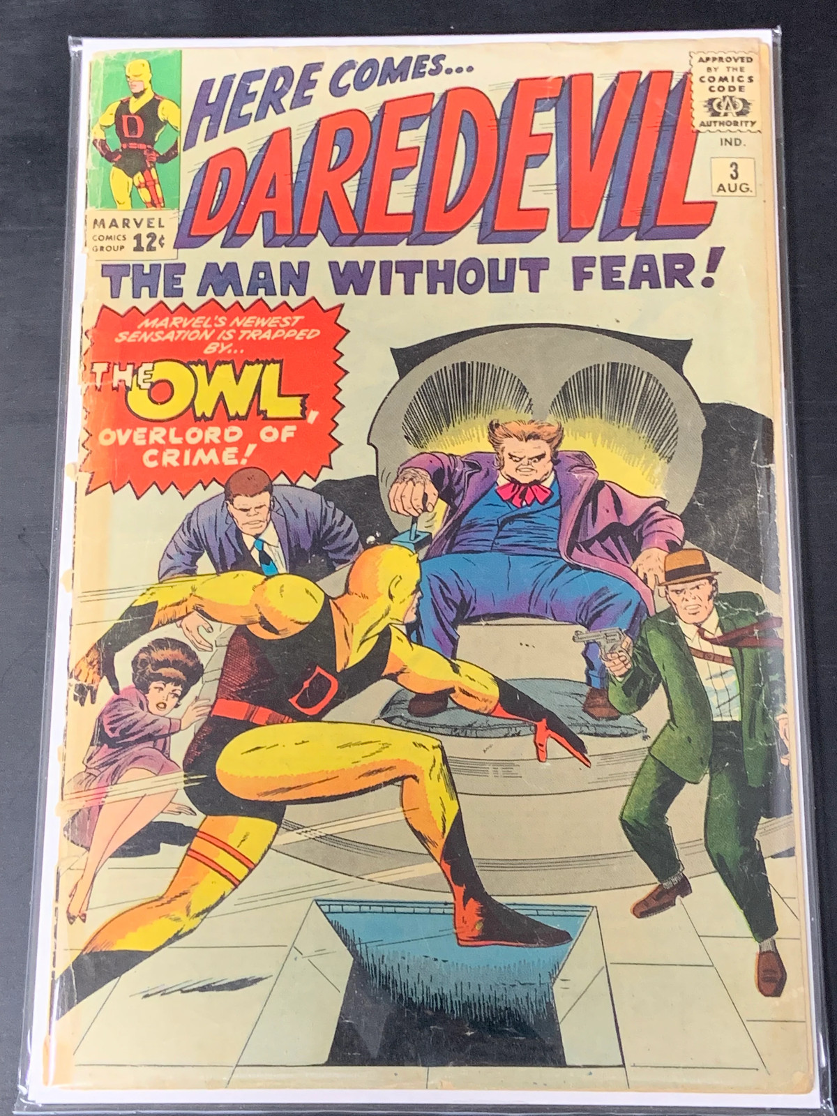 Daredevil 3 Marvel 1964 3rd App of Daredevil, 1st App & Origin of The Owl Daredevil 3 Marvel 1964 3rd App of Daredevil, 1st App & Origin of The Owl