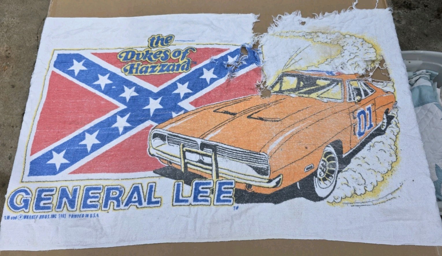 Dukes Of Hazard Vintage Towel FRANCO Confederate General Lee 1980s 1981 Charger Dukes Of Hazard Vintage Towel FRANCO Confederate General Lee 1980s 1981 Charger