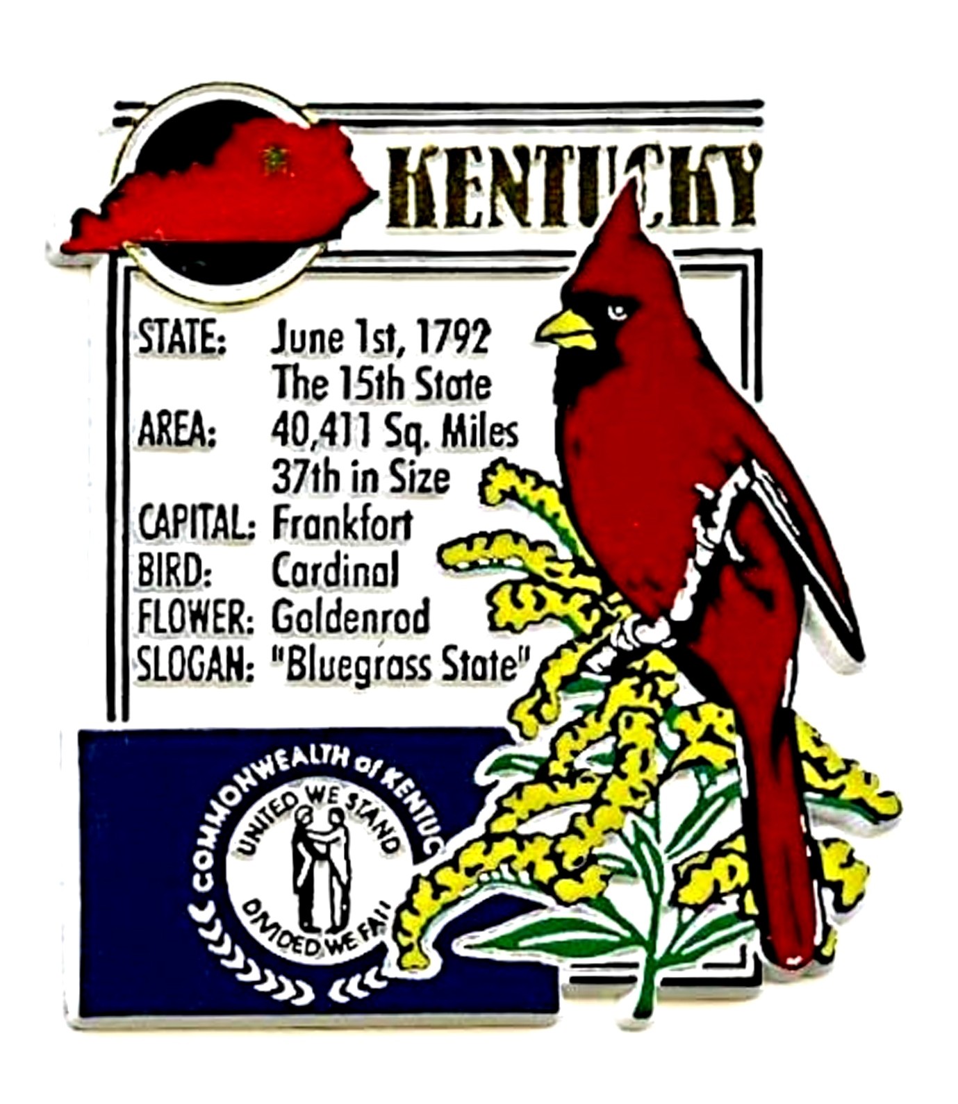 Kentucky The Bluegrass State Montage Fridge Magnet