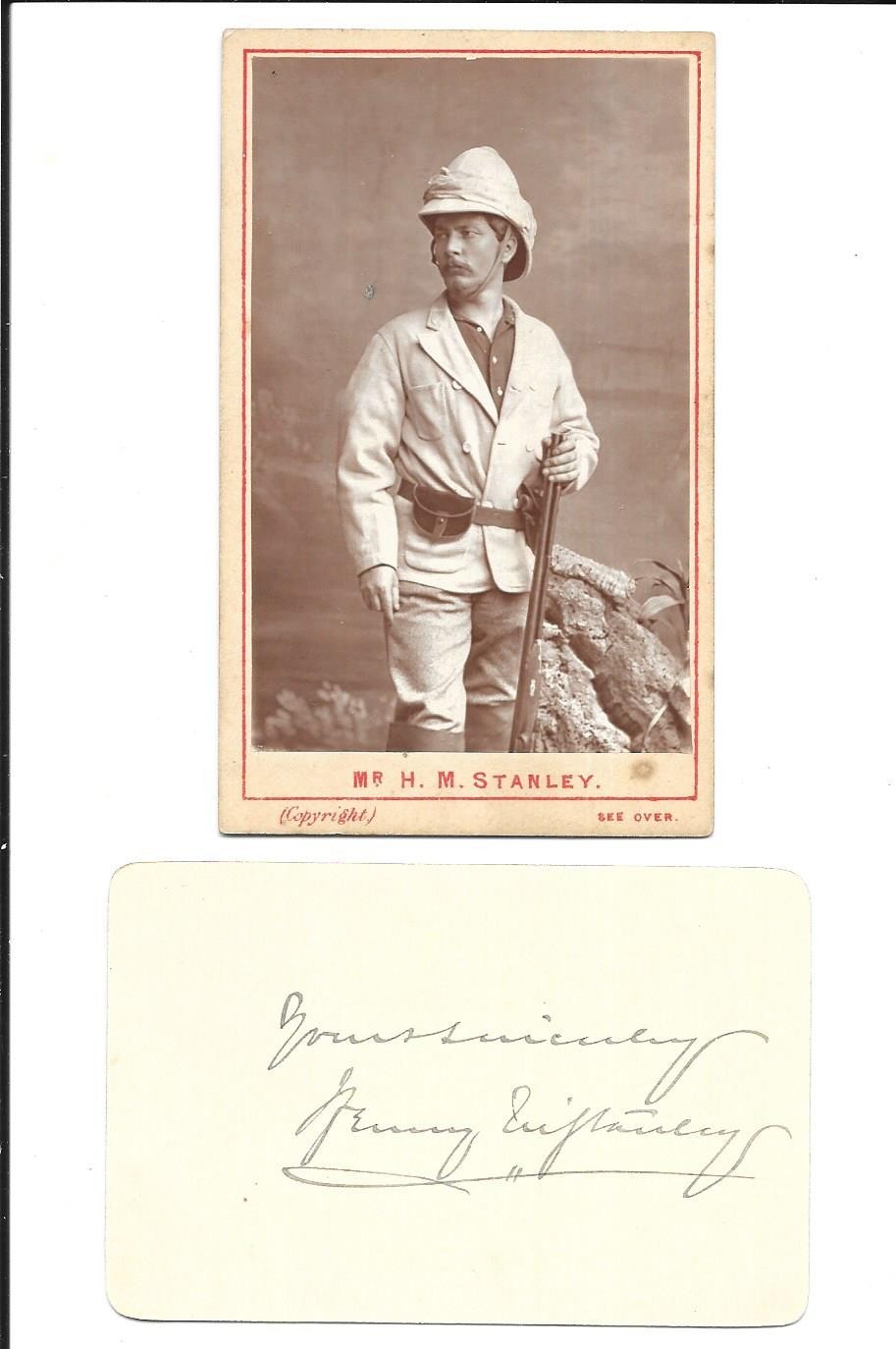 CDV HENRY MORTON STANLEY & AUTOGRAPHED CARD: AFRICAN EXPLORER FOUND LIVINGSTONE CDV HENRY MORTON STANLEY & AUTOGRAPHED CARD: AFRICAN EXPLORER FOUND LIVINGSTONE