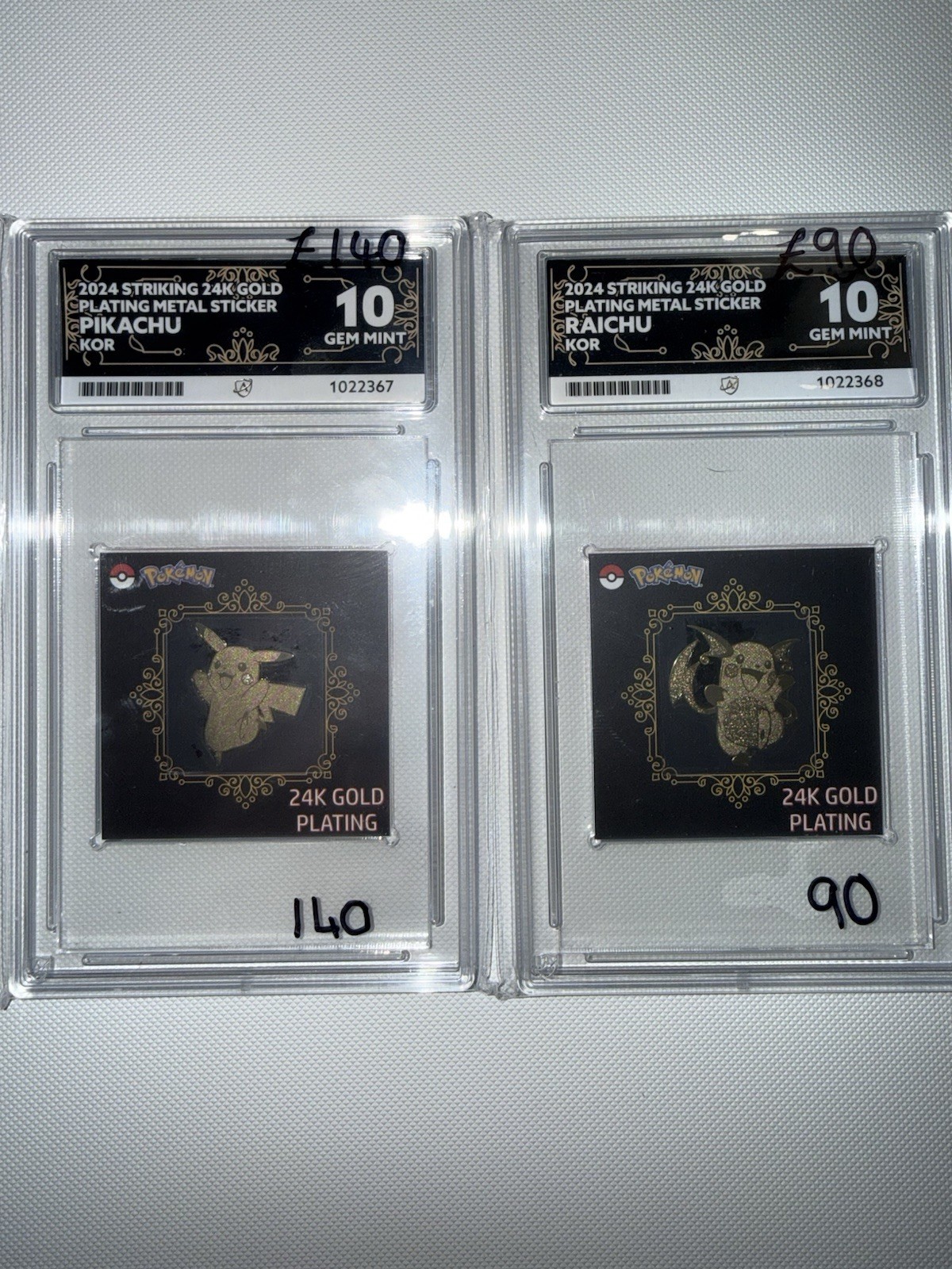 Pokemon 24k Gold Pikachu Riachu Sequential Ace 10