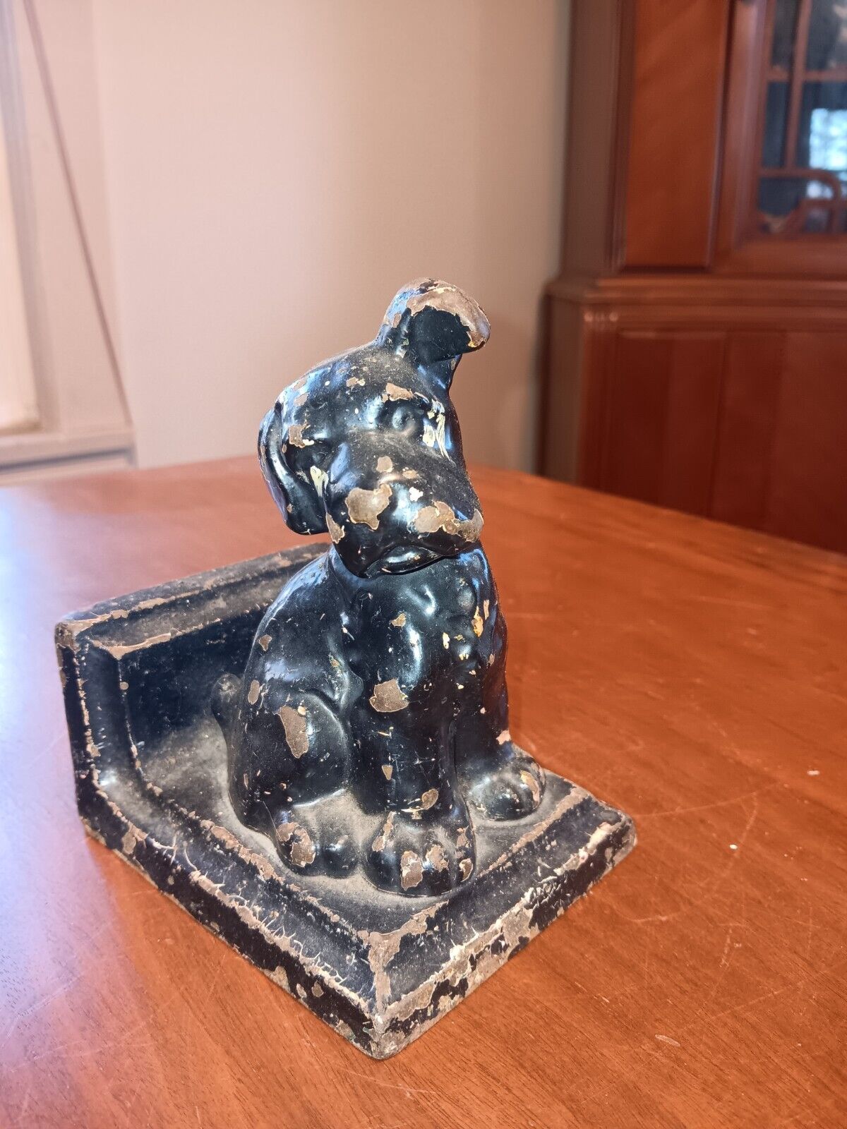 1 Antique Littco Cast Iron Dog Bookend