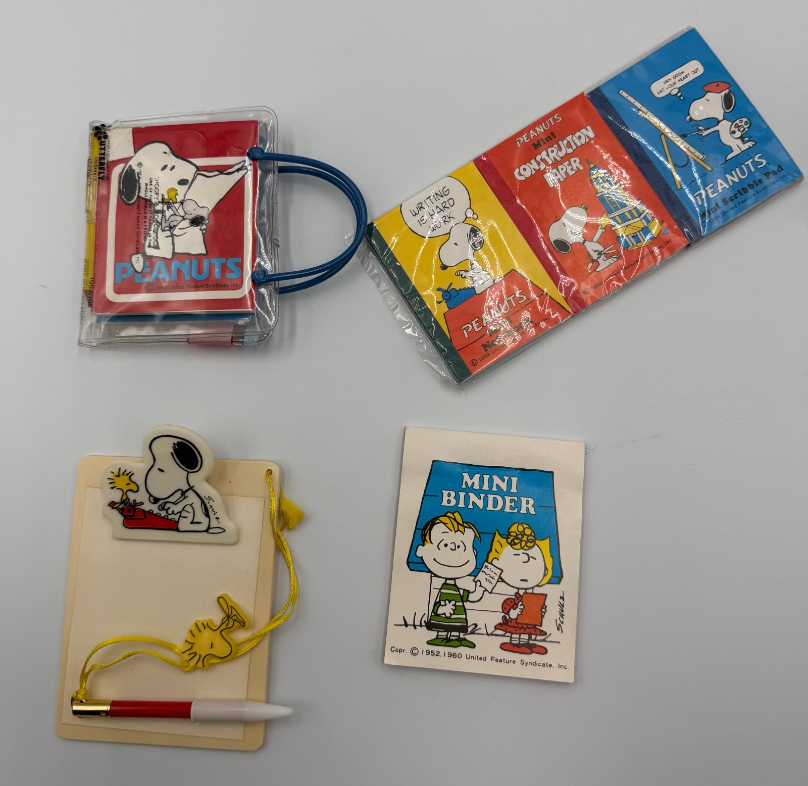 Vintage 1980s Peanuts Snoopy Butterfly Originals Mini Stationery Lot Hong Kong