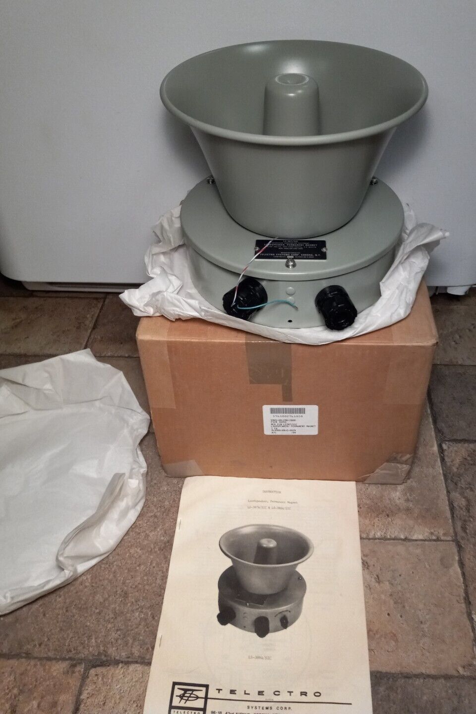 (NOS) 80s Telectro Naval Shipboard Announcing Equipment Loudspeaker Ls-387/Sic 