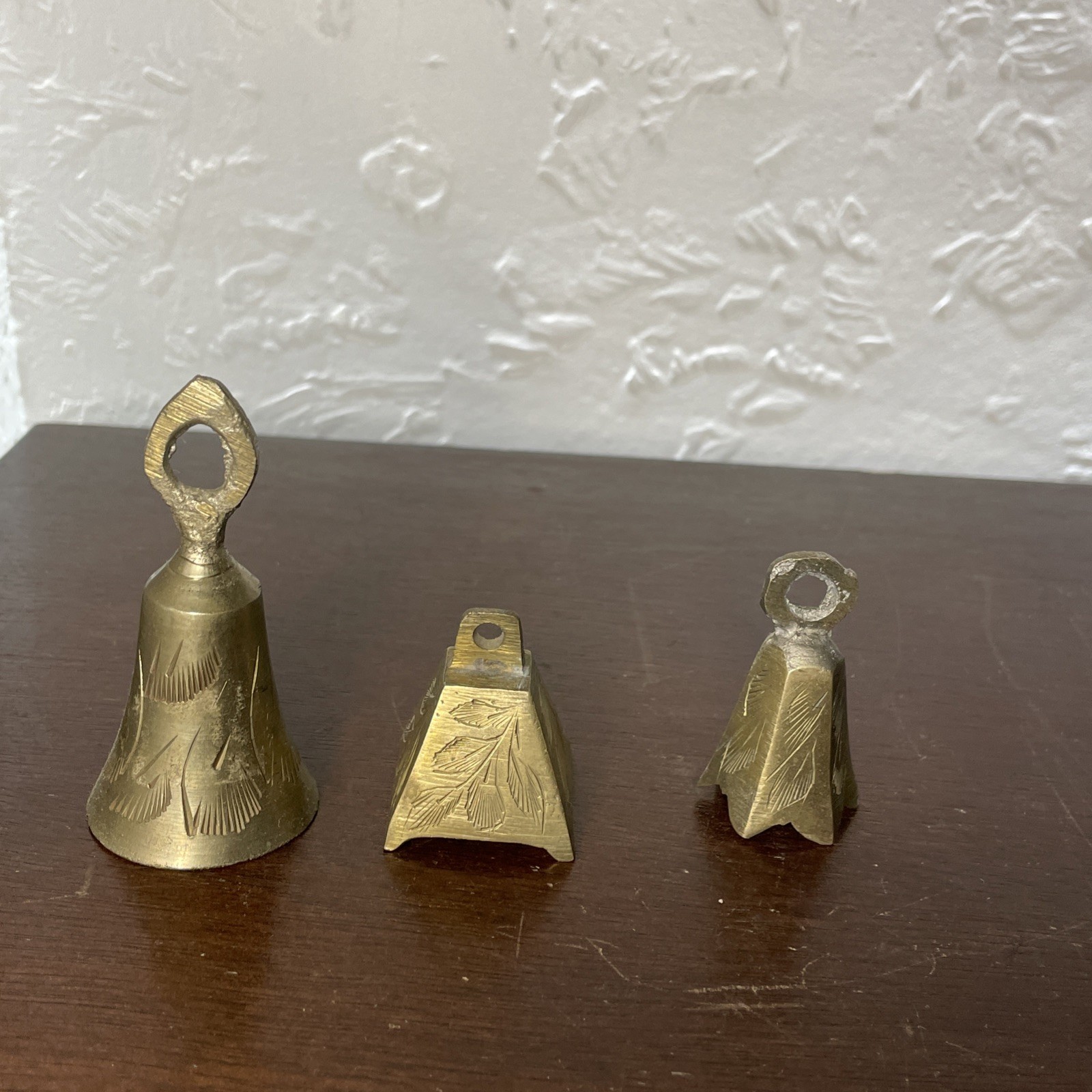 Brass Bells From India Vintage Set Of Three