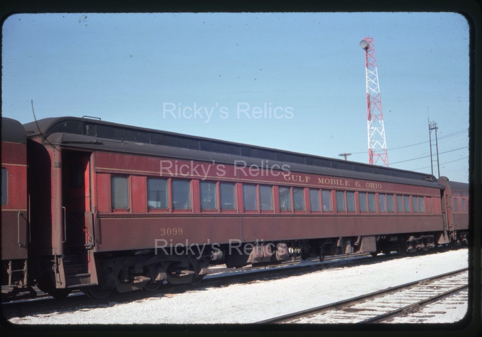 Original Slide GM&O #3099 Commuter Car Gulf Mobile Ohio 1976 Chicago IL