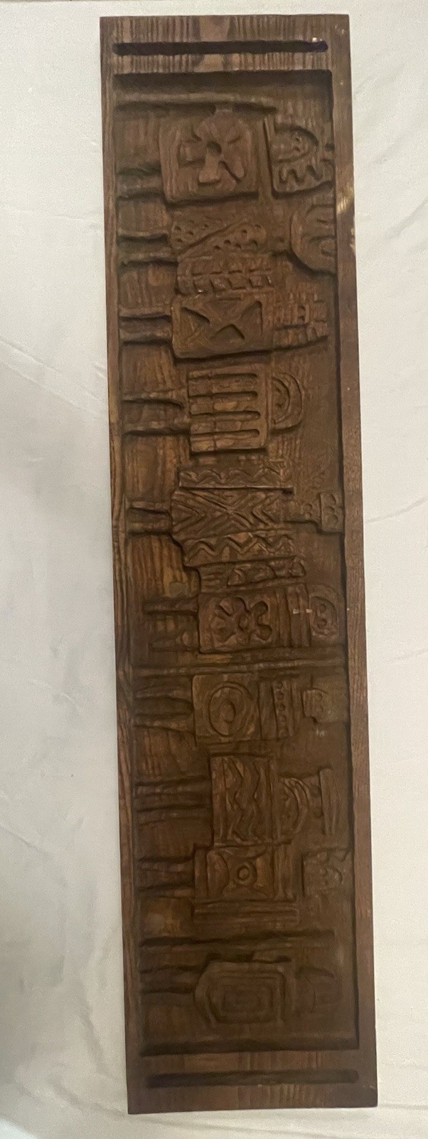 Vintage Evelyn Ackerman ERA Hand Carved Wood Wall Art Panel MCM