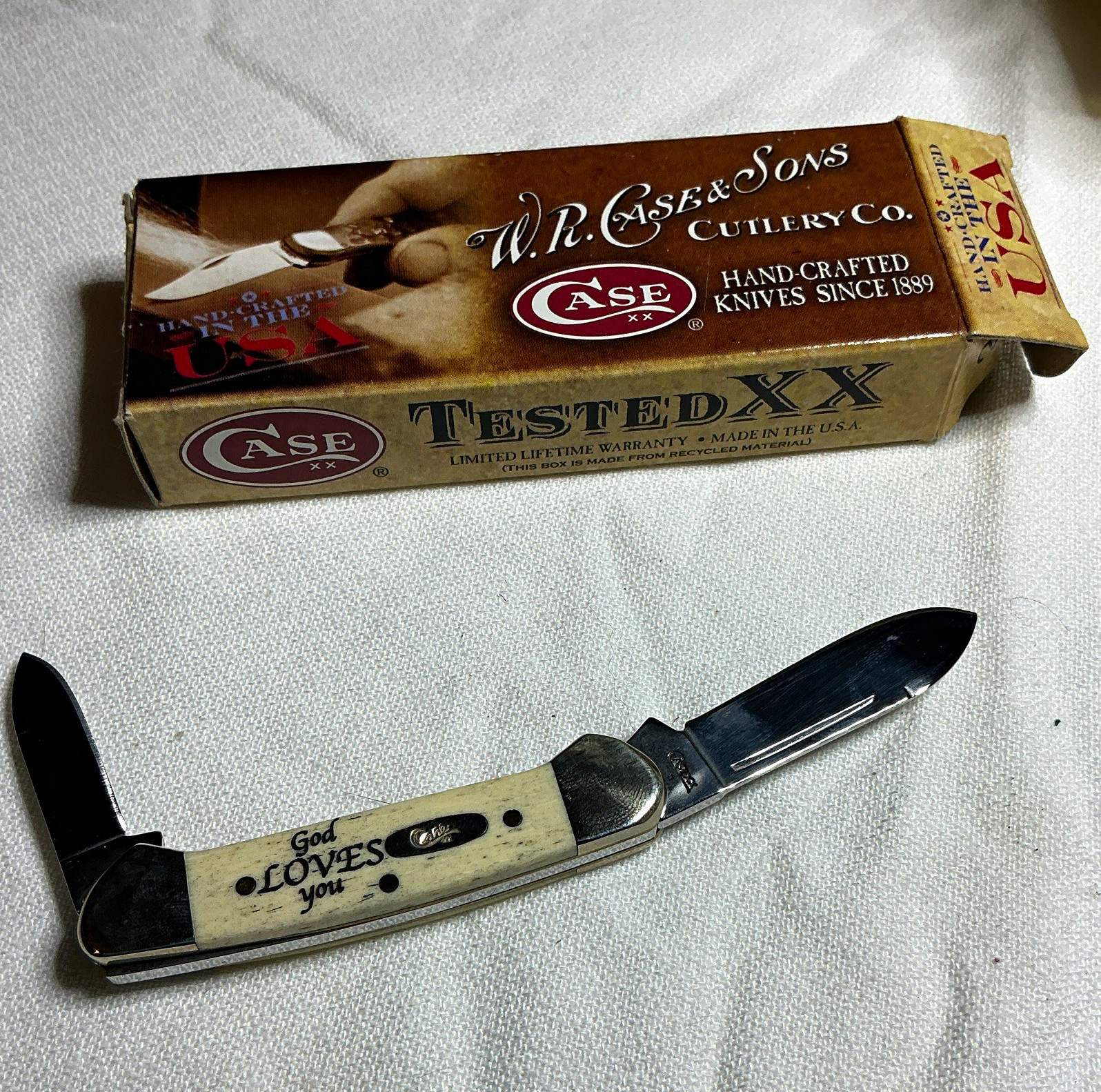 Case XX Tested XX 2-Blade SS Slipjoint Pen Pocketknife Bone \