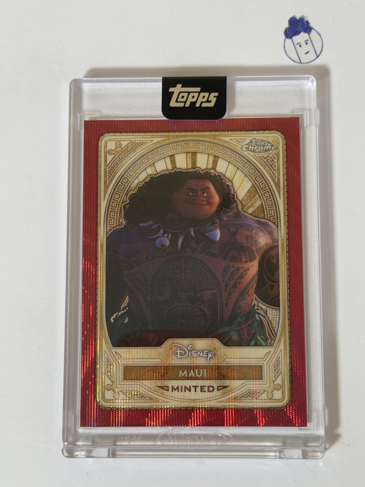 2025 Topps Disney Mint #94 Maui Base Chrome Gold Encased Red Foil 3/5