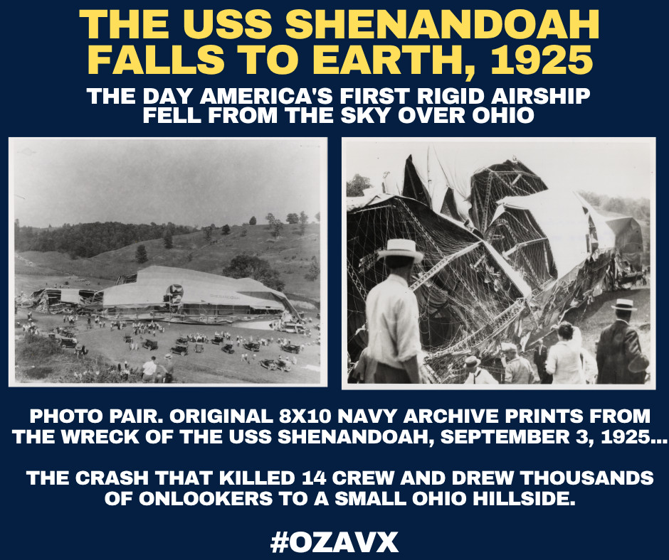 USS Shenandoah ZR-1 Airship Wreck Crash 1925 Original Navy Photos 8x10 Pair USS Shenandoah ZR-1 Airship Wreck Crash 1925 Original Navy Photos 8x10 Pair